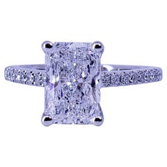 David Rosenberg 2.02 Carat Radiant D/SI2 GIA Diamond Engagement Wedding Ring