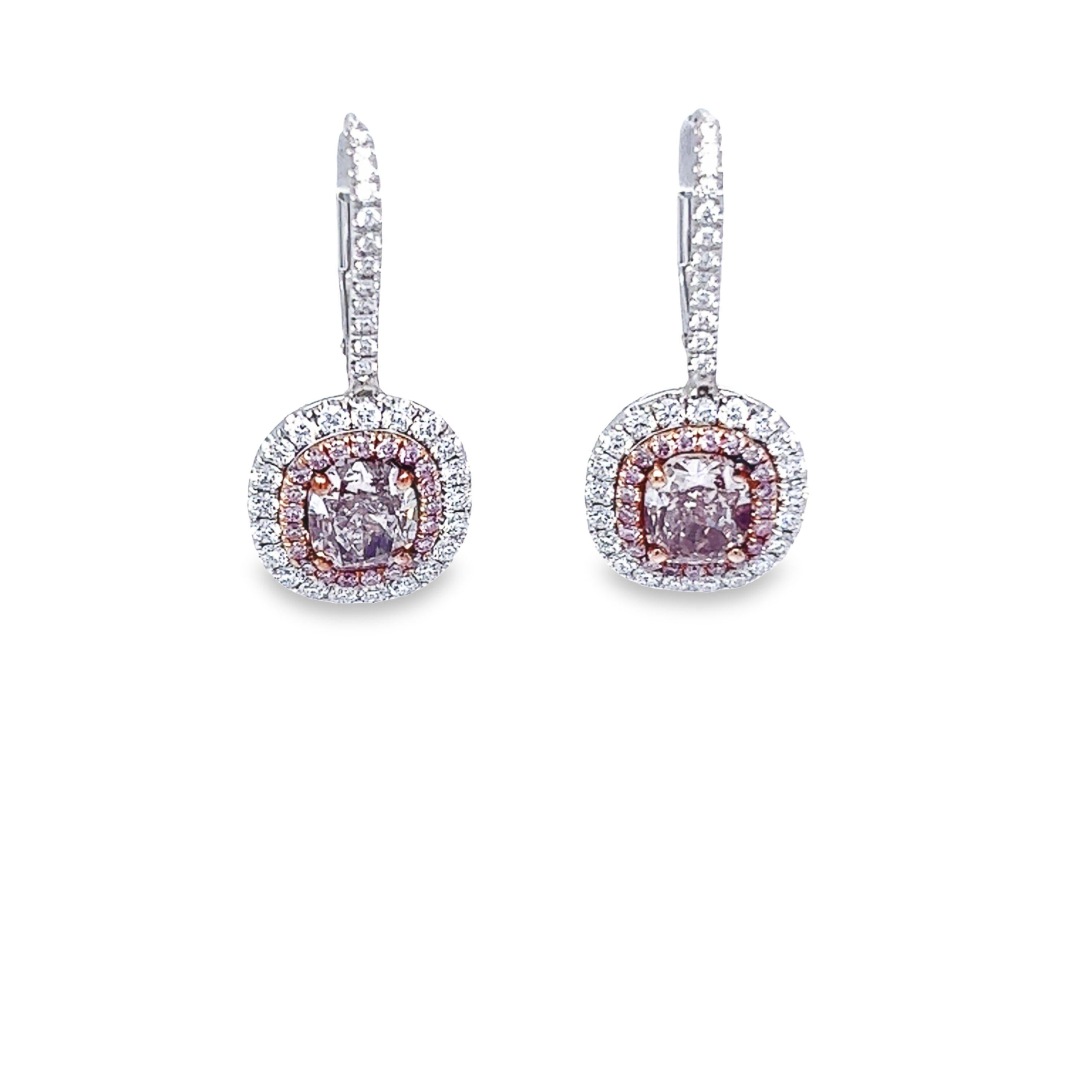 David Rosenberg, boucles d'oreilles en goutte en diamants bruns fantaisie taille coussin de 2,08 carats certifiés GIA en vente 2