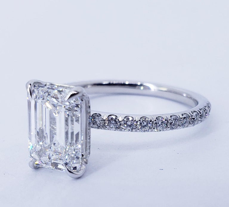 David Rosenberg 2.16 Carat Emerald Cut D/IF GIA Diamond Engagement Ring ...