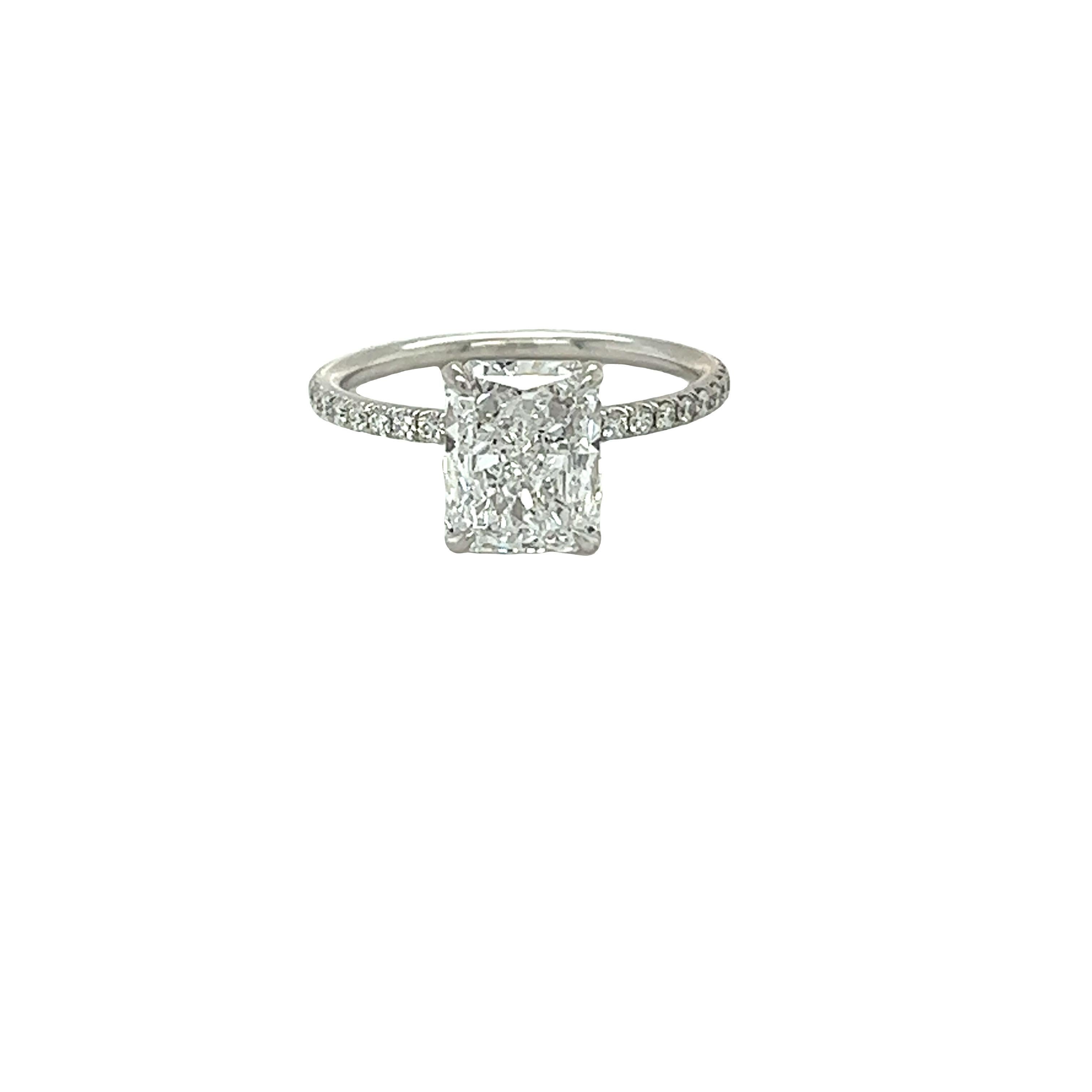 David Rosenberg 2.30 Carat Radiant D/FL GIA Platinum Diamond Engagement Ring For Sale 6