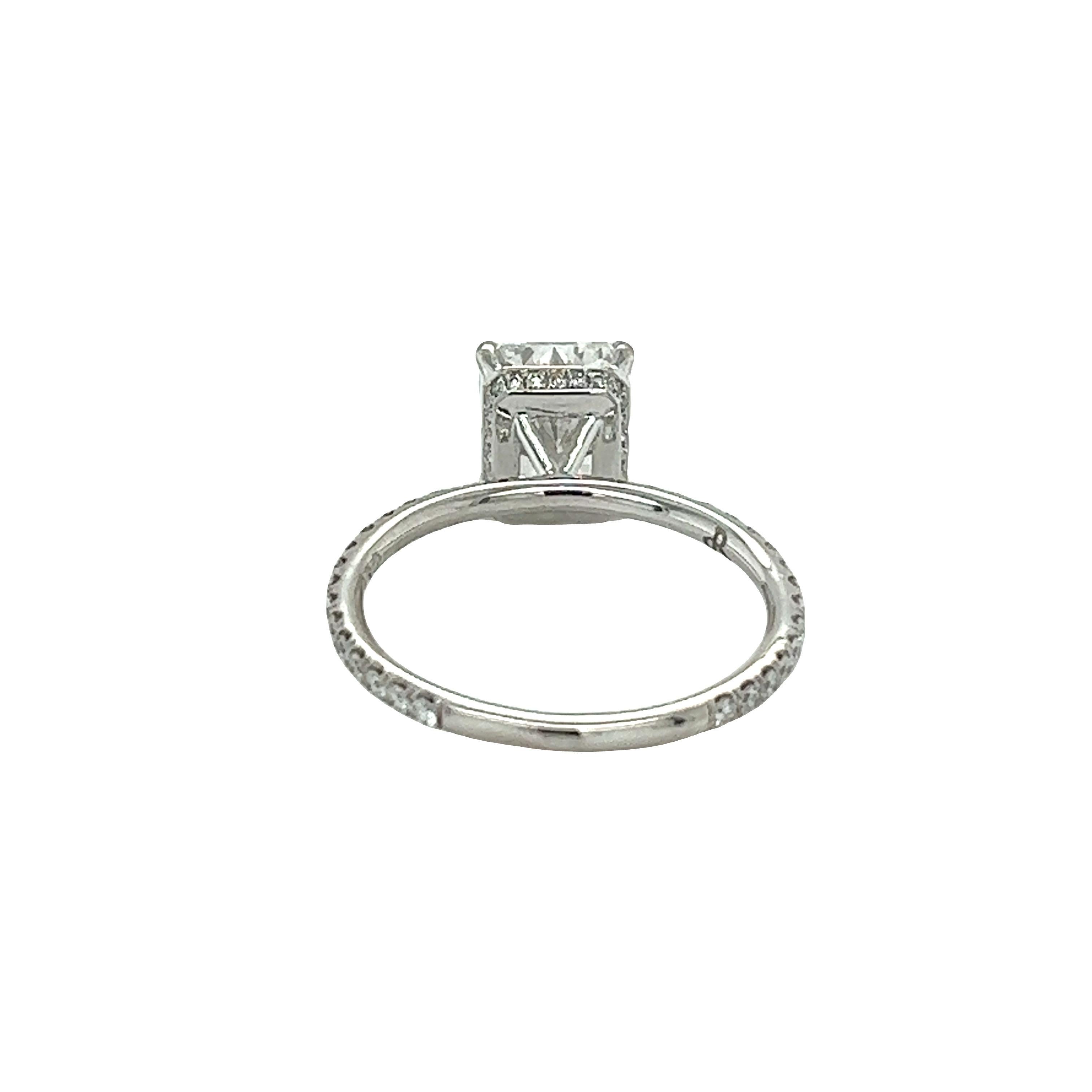 Women's David Rosenberg 2.30 Carat Radiant D/FL GIA Platinum Diamond Engagement Ring For Sale