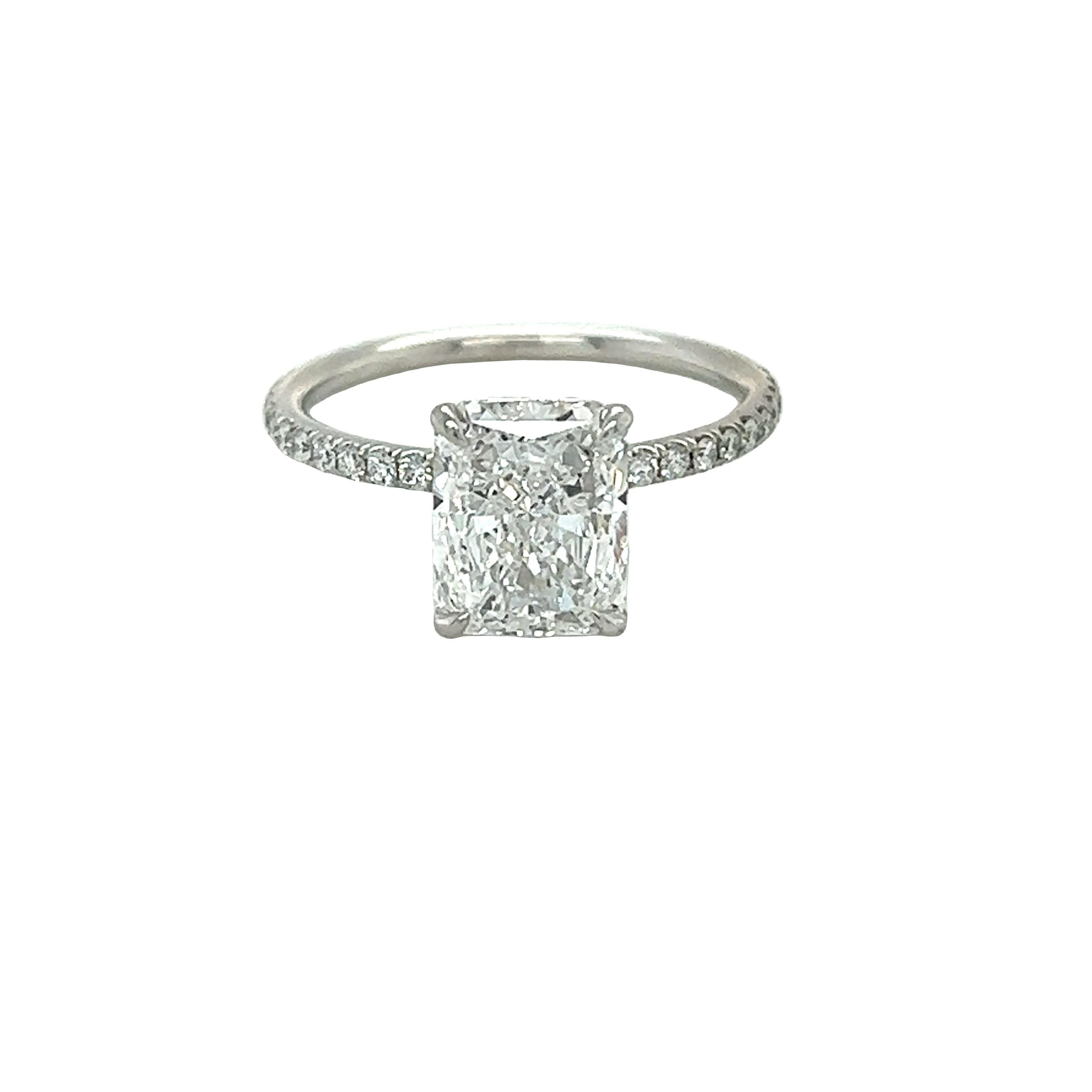 David Rosenberg 2.30 Carat Radiant D/FL GIA Platinum Diamond Engagement Ring For Sale 3