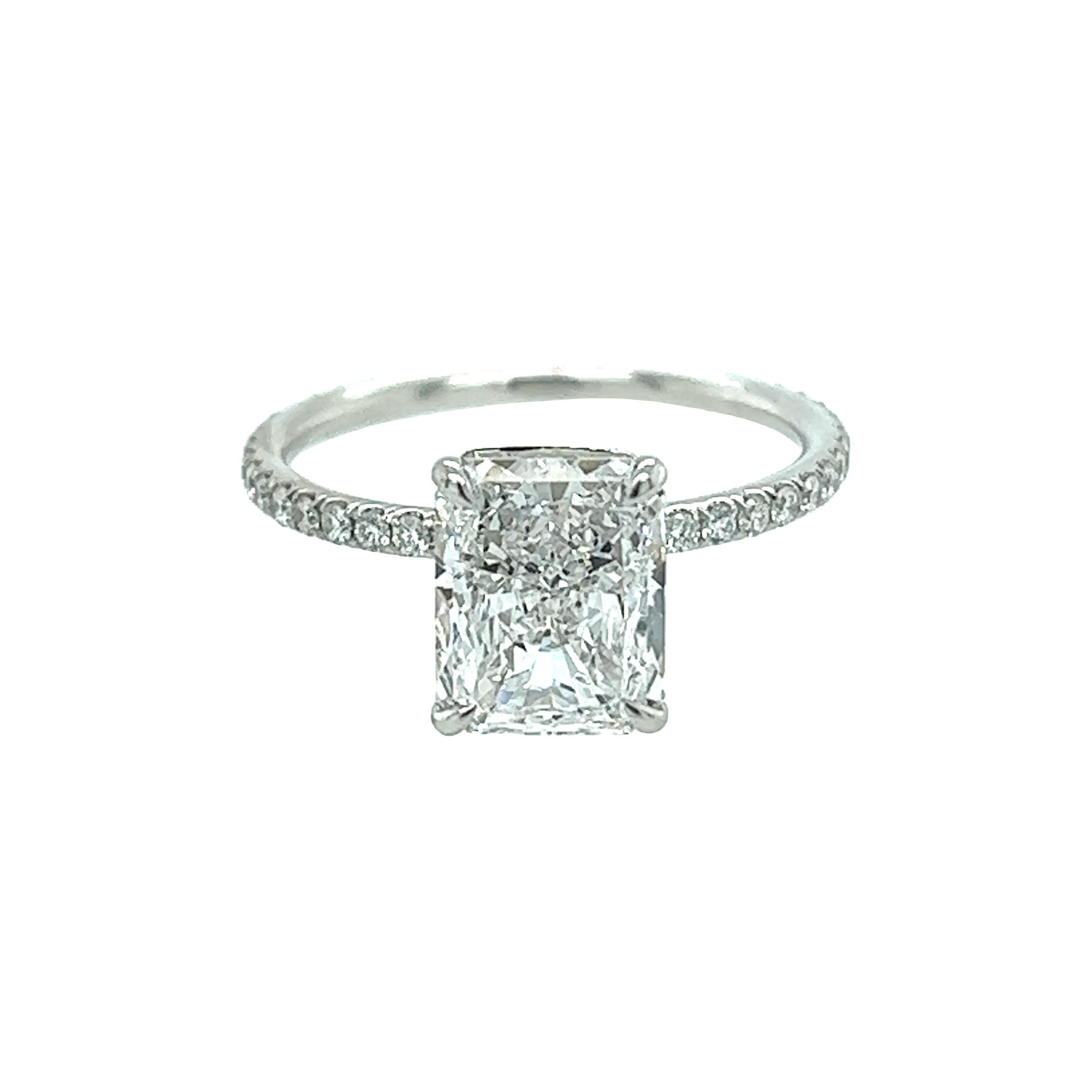 David Rosenberg 2.30 Carat Radiant D/FL GIA Platinum Diamond Engagement Ring For Sale 4
