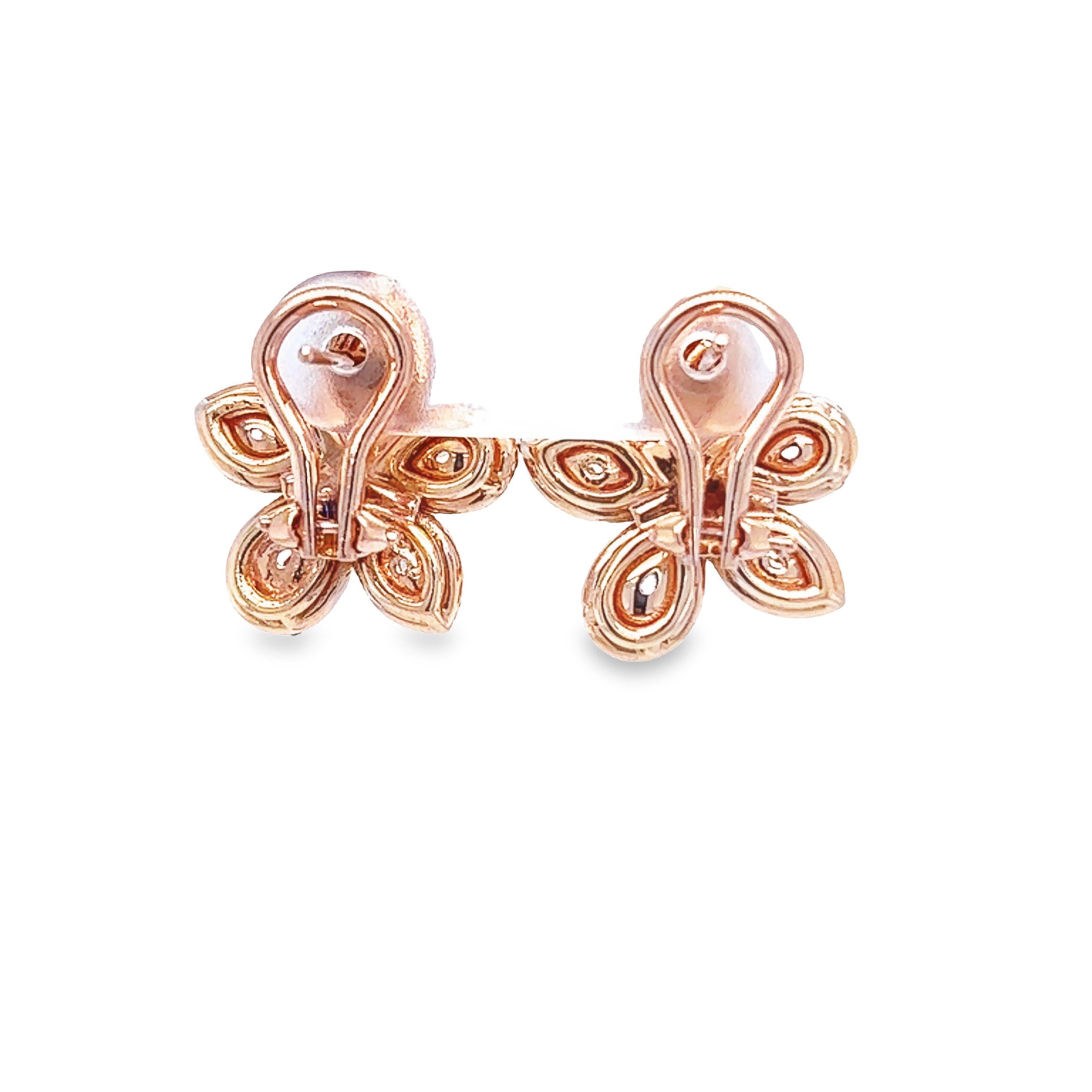 Pear Cut David Rosenberg 2.35 Carat Pink & Green GIA Flower Diamond Stud Earring For Sale