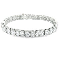 David Rosenberg 24.68 Carat TW D-F VS2-IF Oval Cut GIA Diamond Tennis Bracelet