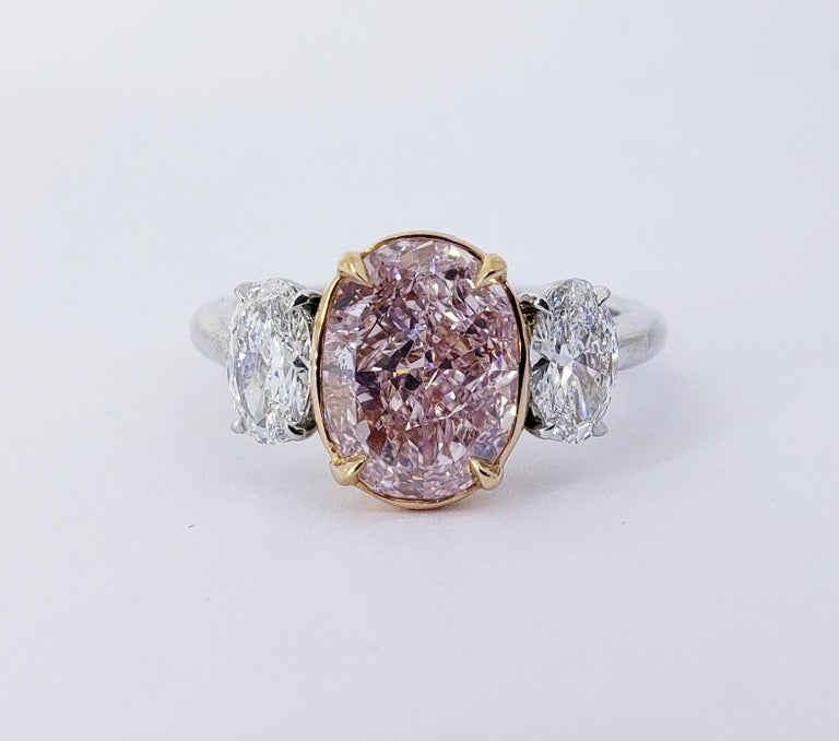 David Rosenberg 2.67 Carat Oval Fancy Pink Purple GIA Diamond ...