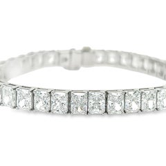David Rosenberg 26.74 Carat TW D-G VVS1-VS2 Radiant GIA Diamond Tennis Bracelet