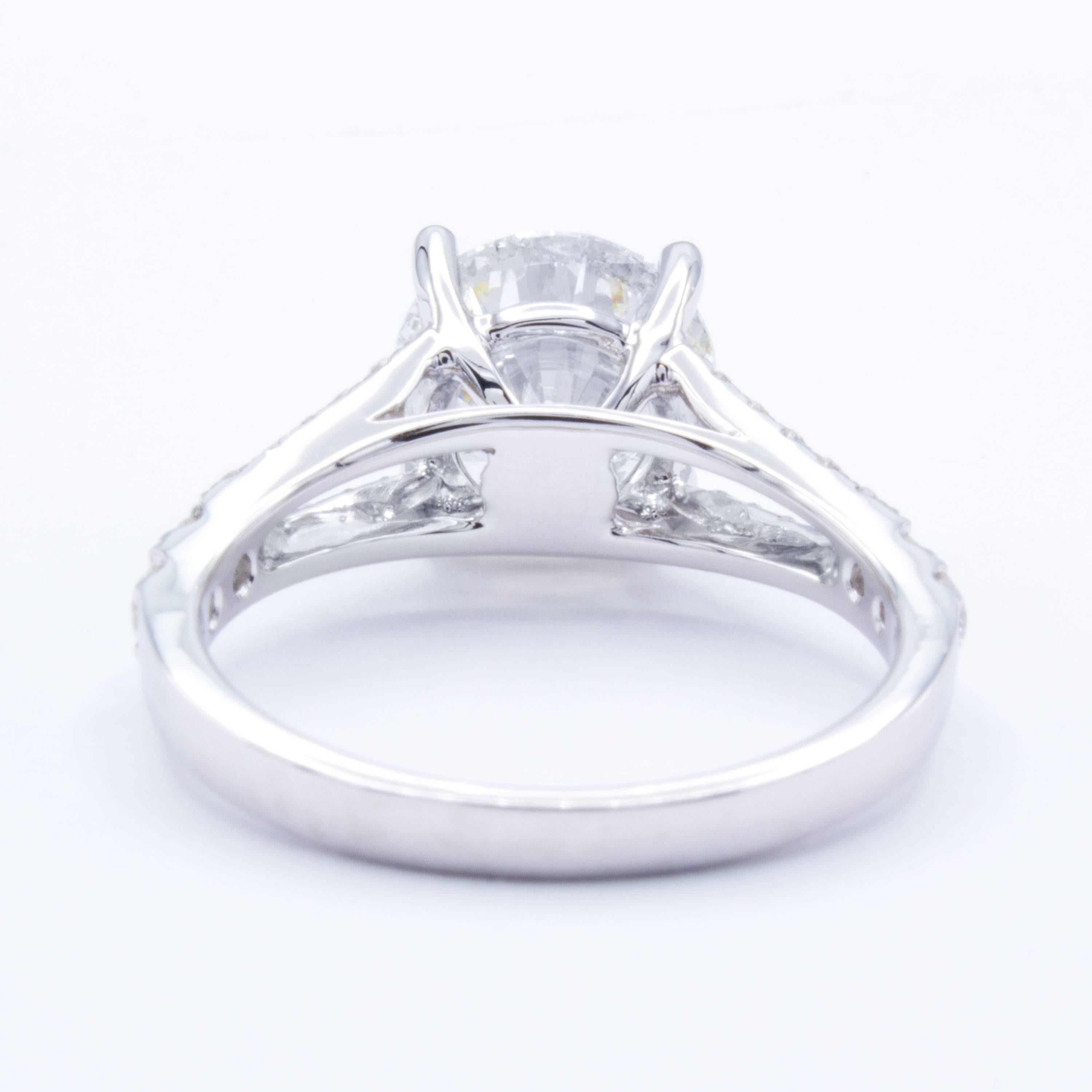 David Rosenberg 2.87 Carat Round Shape 18 Karat Gold Diamond Engagement Ring 2