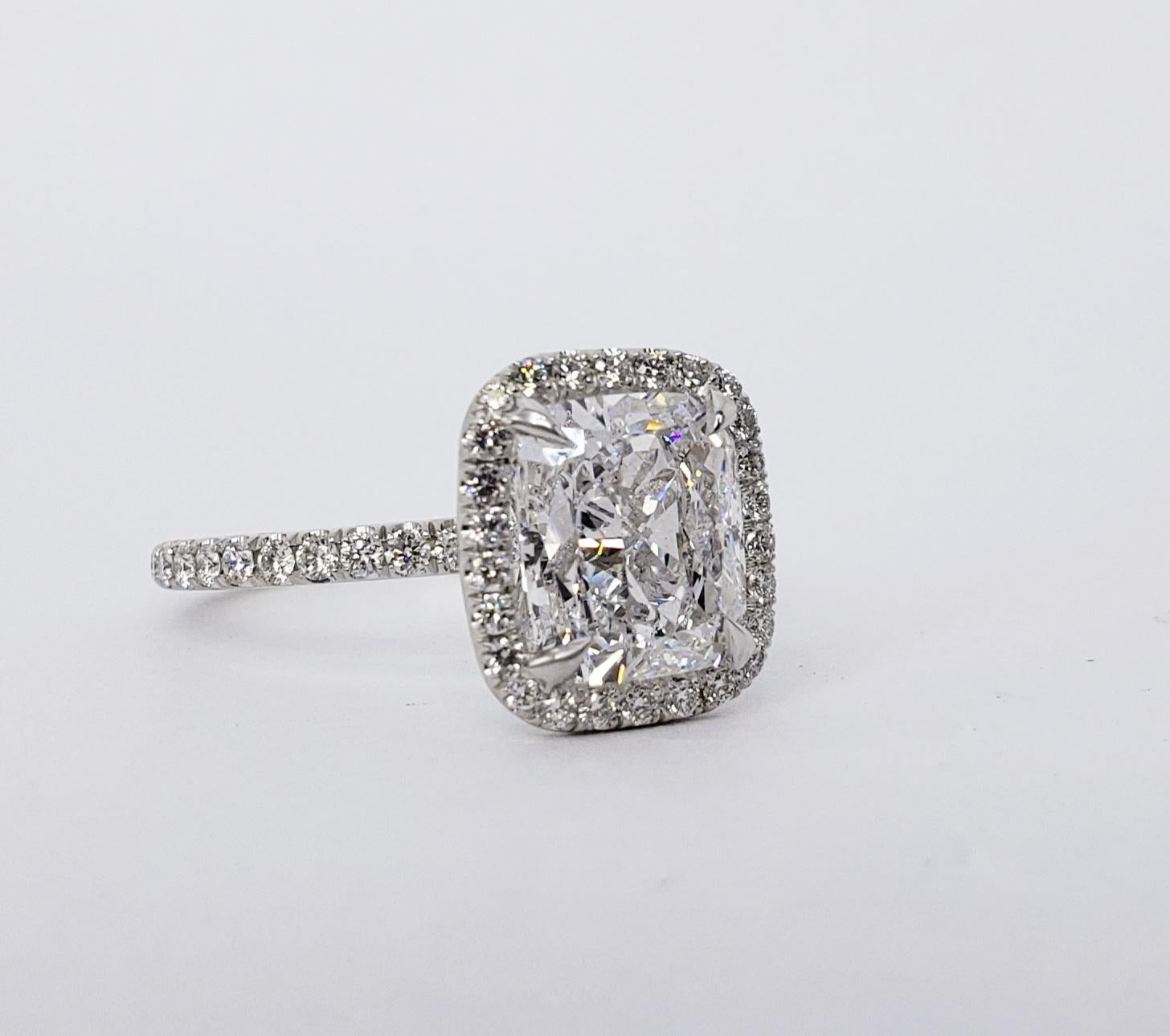 David Rosenberg 3.01 Carat Cushion Cut D/VS2 GIA Diamond Engagement Ring In New Condition In Boca Raton, FL