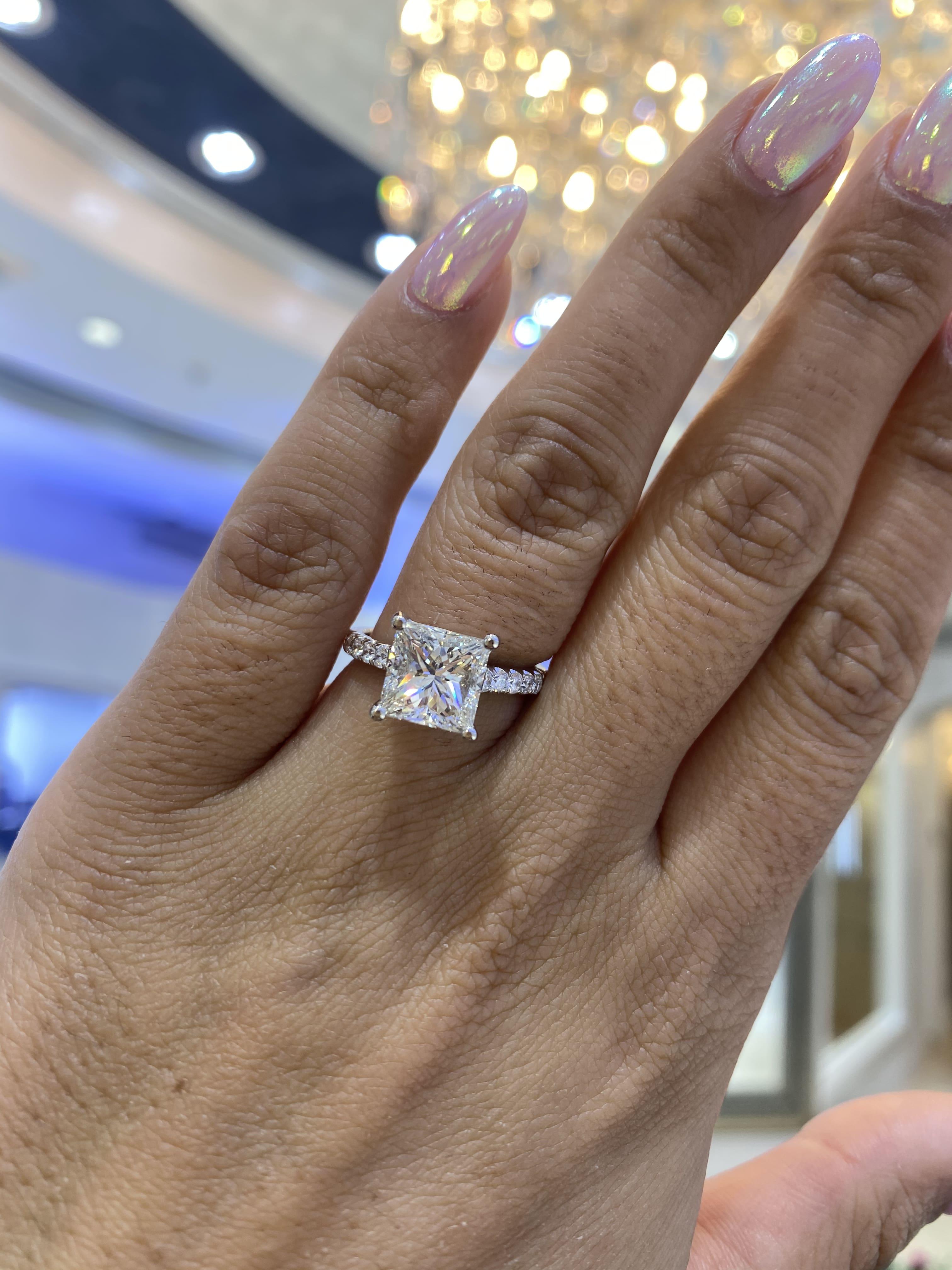 3 carat princess cut solitaire diamond ring kym mazelle