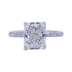 David Rosenberg 3.02 Carat Radiant Shape GIA Diamond Engagement Wedding Ring