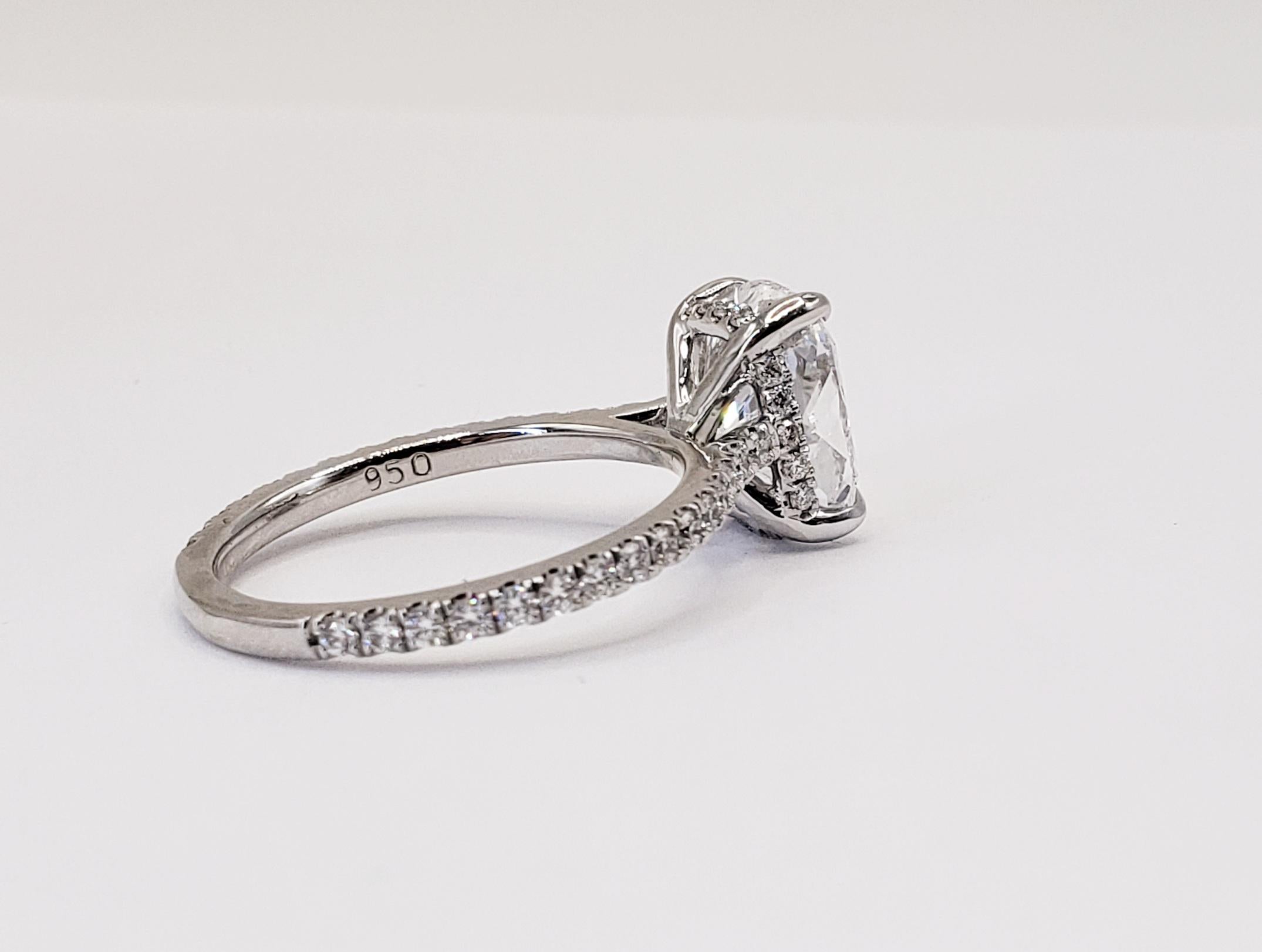 David Rosenberg 3.04 Carat Cushion D SI1 GIA Diamond Engagement Wedding Ring 3