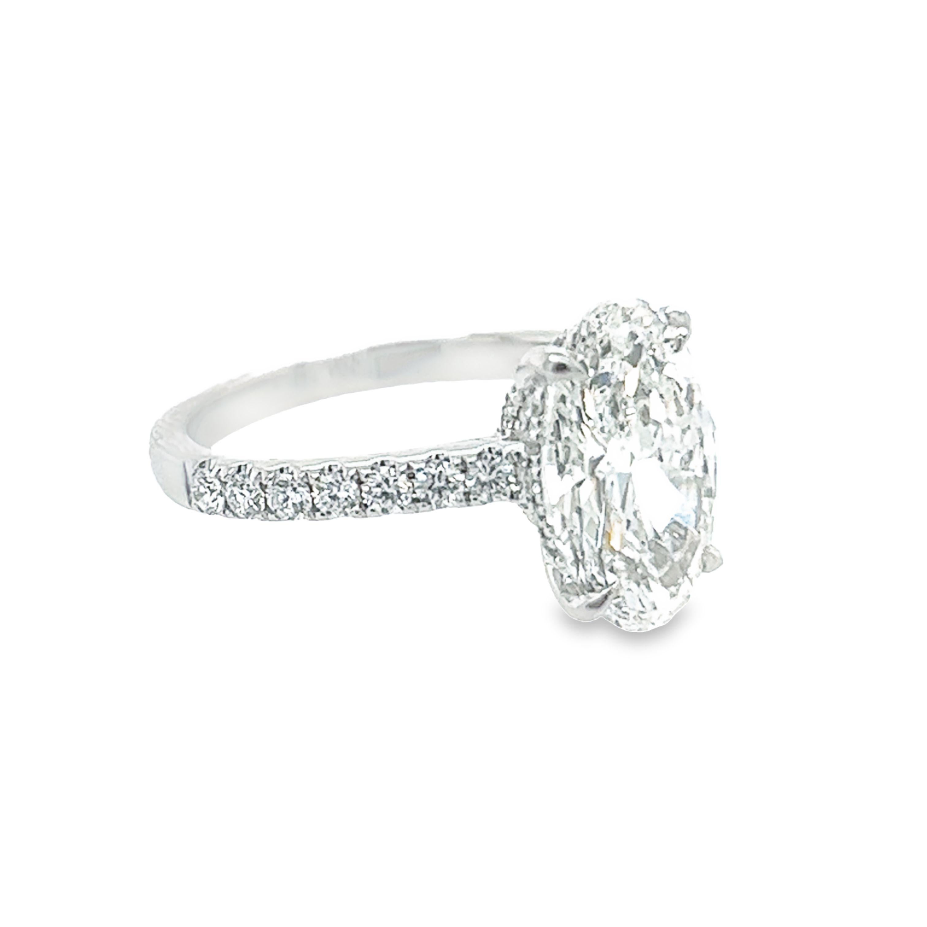 Oval Cut David Rosenberg 3.19 Carat Oval Shape D/SI2 GIA Diamond Engagement Wedding Ring