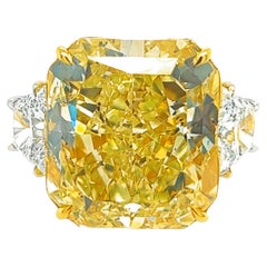 David Rosenberg 32.01 Carat Radiant Fancy Yellow GIA Diamond Engagement Ring