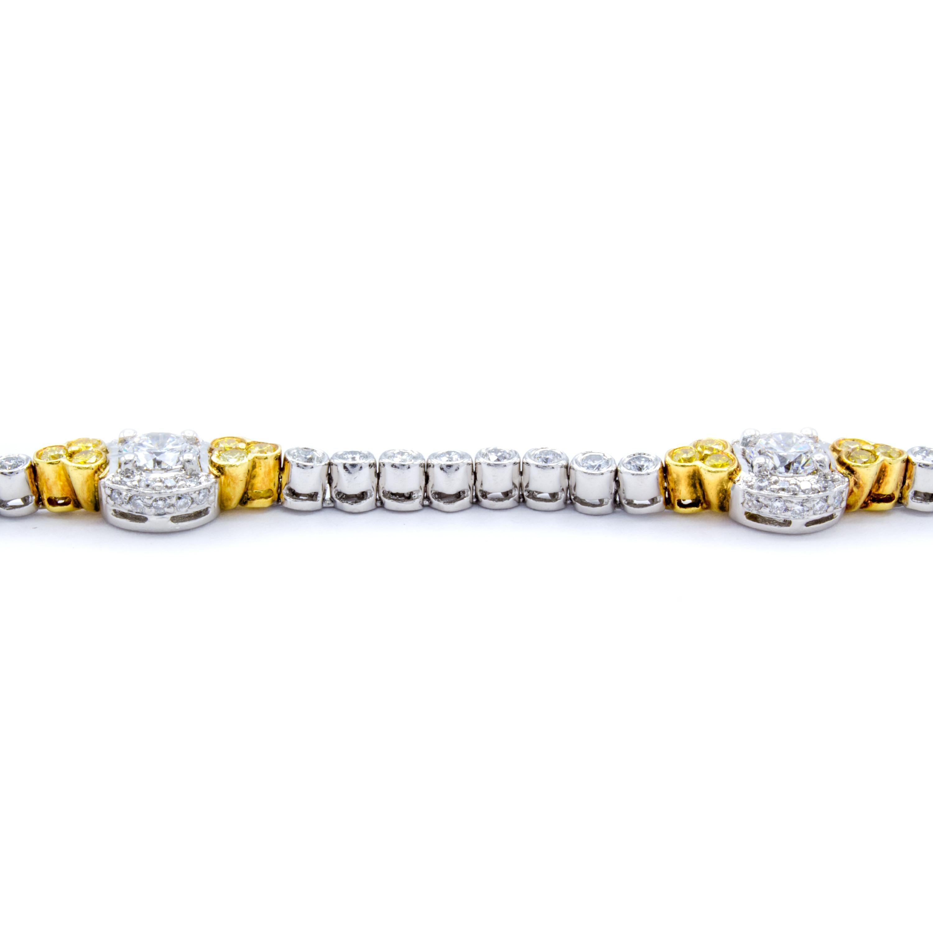 Women's David Rosenberg 3.50 Total Carats White and Fancy Round Diamond Bracelet