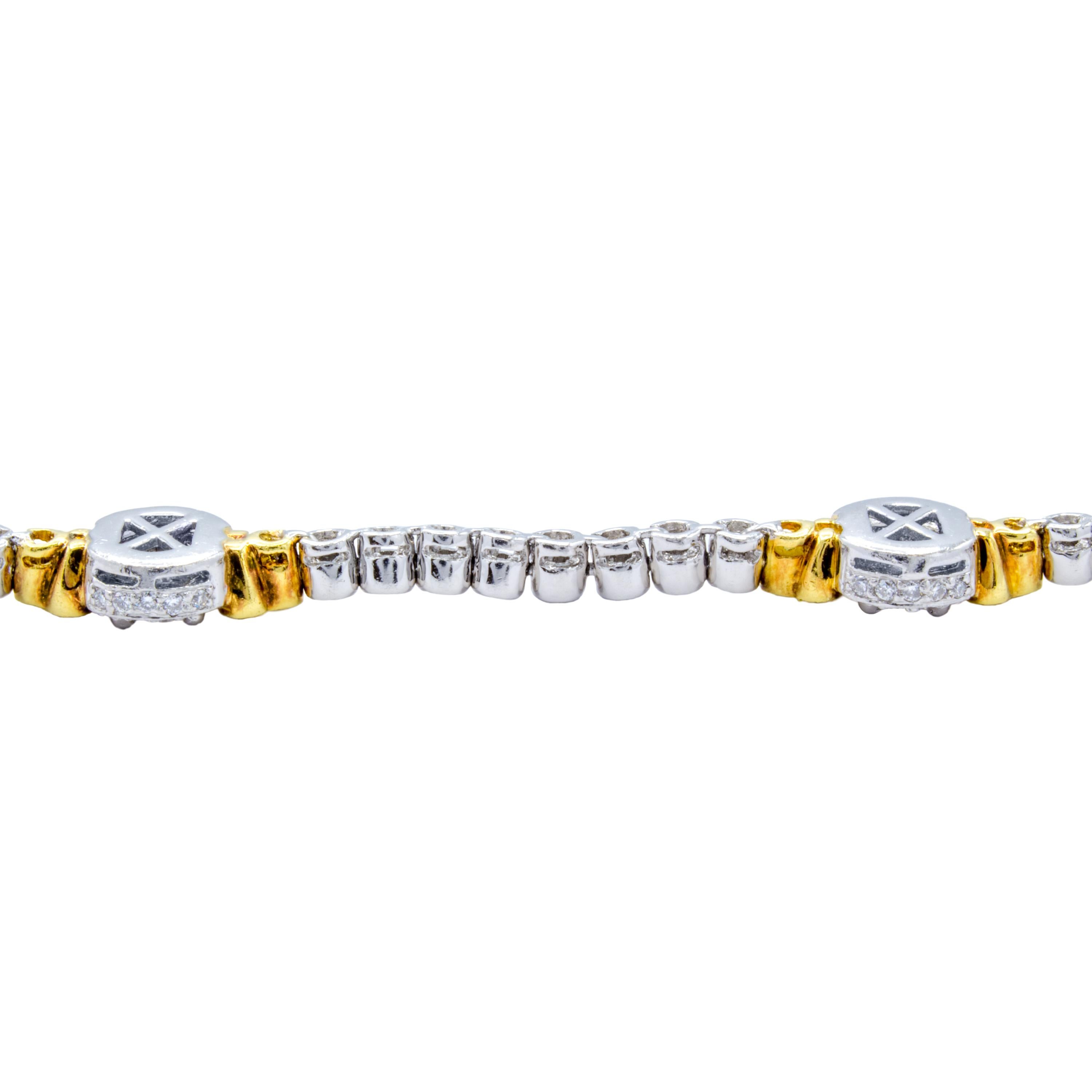 David Rosenberg 3.50 Total Carats White and Fancy Round Diamond Bracelet 1