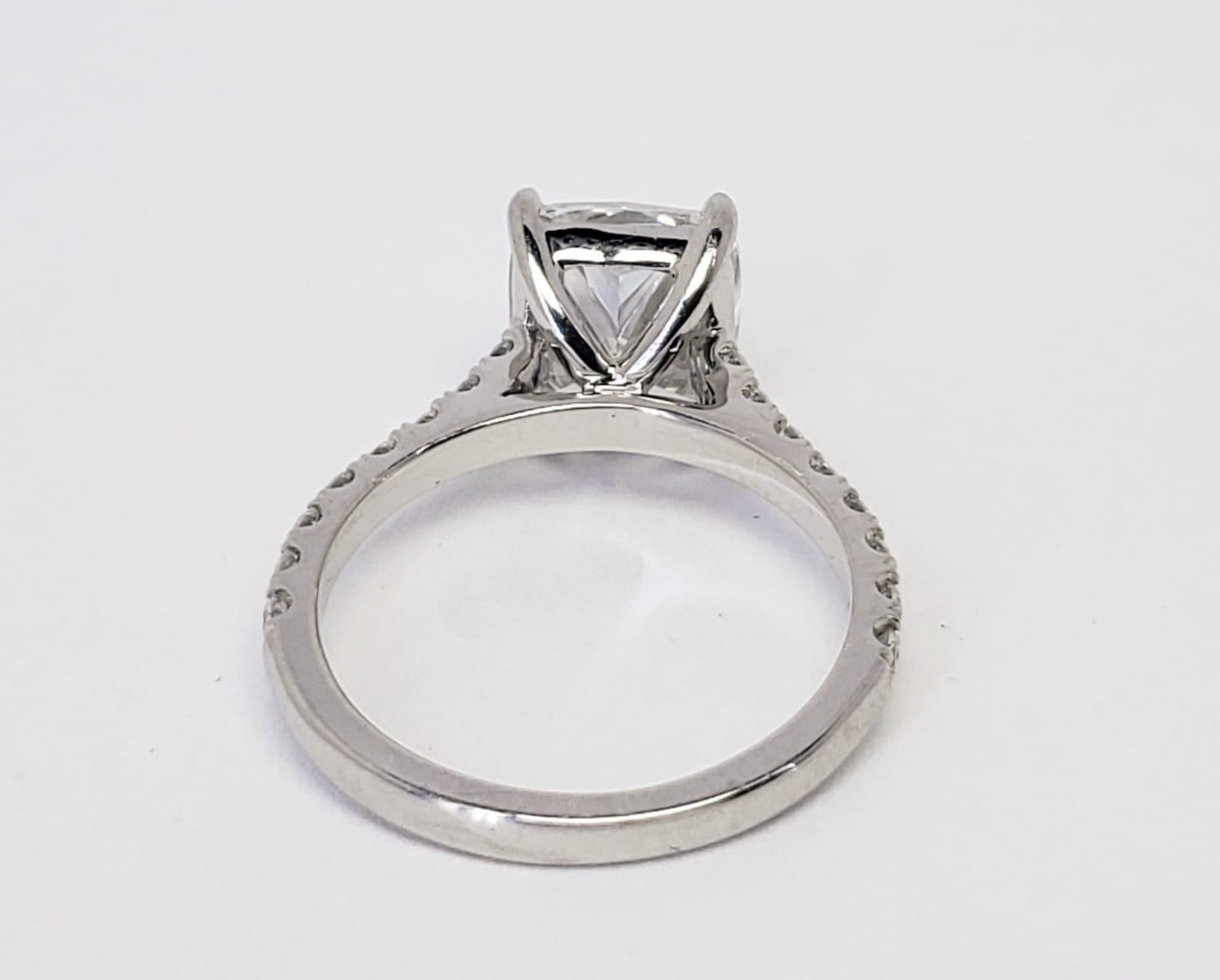 David Rosenberg 3.76 Carat Cushion E/VVS2 GIA Platinum Diamond Engagement Ring 4