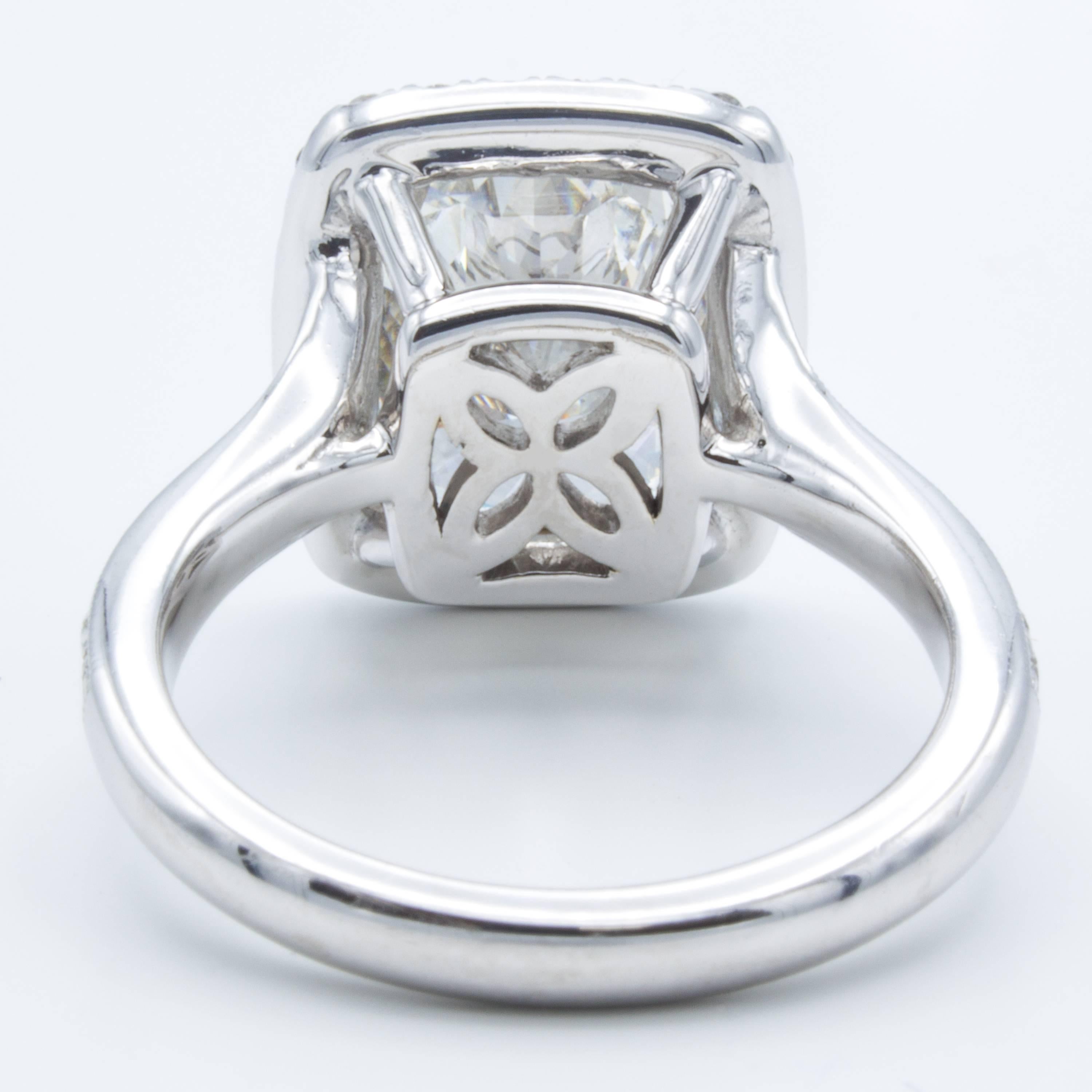 Women's David Rosenberg 4.04 Carat Radiant Cut GIA Halo Diamond Engagement Ring