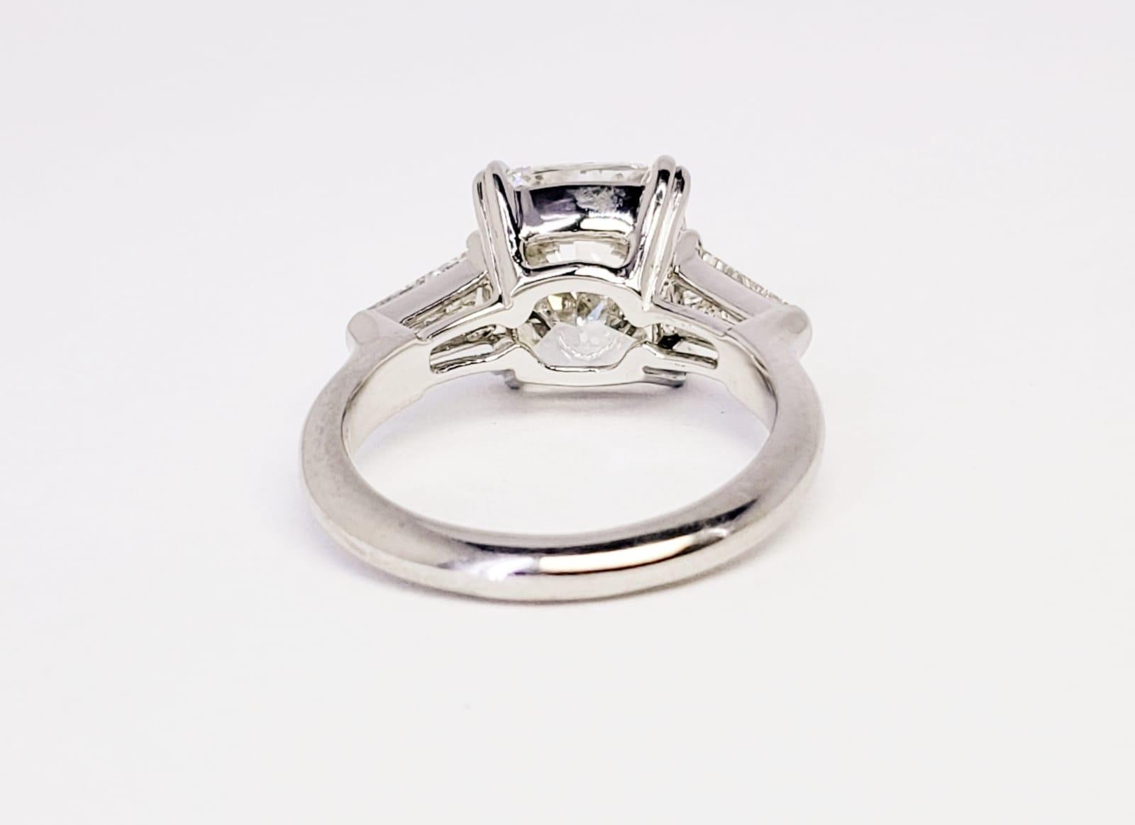 David Rosenberg 4.12 Carat Cushion Cut GIA Platinum Diamond Engagement Ring 6