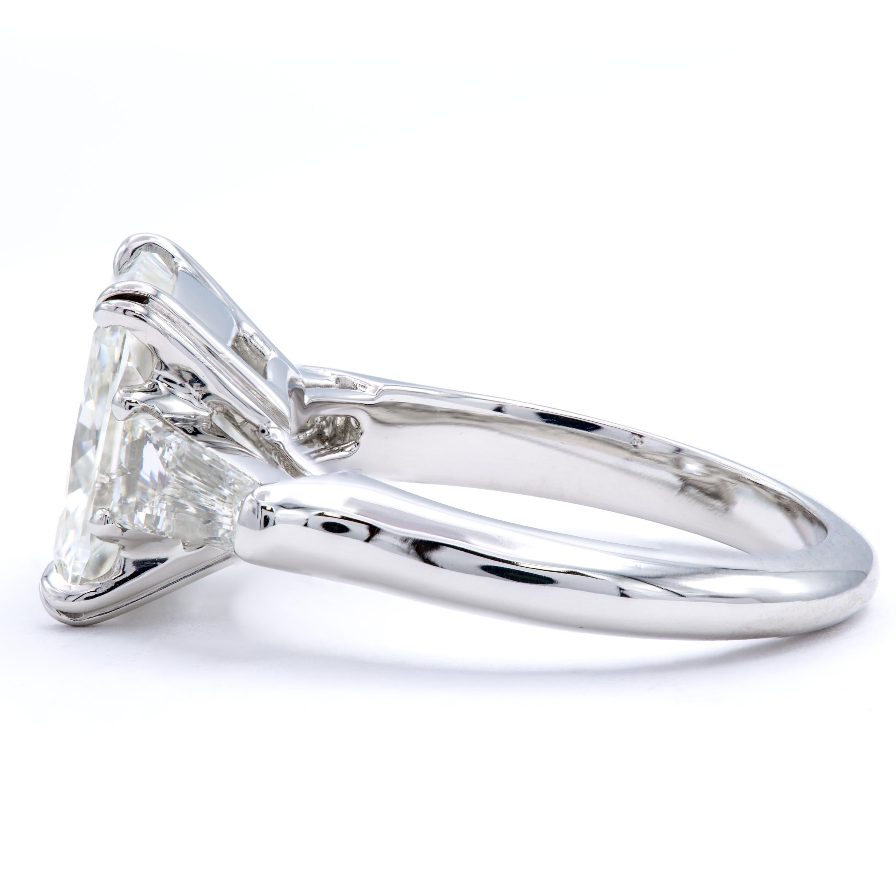 David Rosenberg 4.12 Carat Cushion Cut GIA Platinum Diamond Engagement Ring In New Condition In Boca Raton, FL