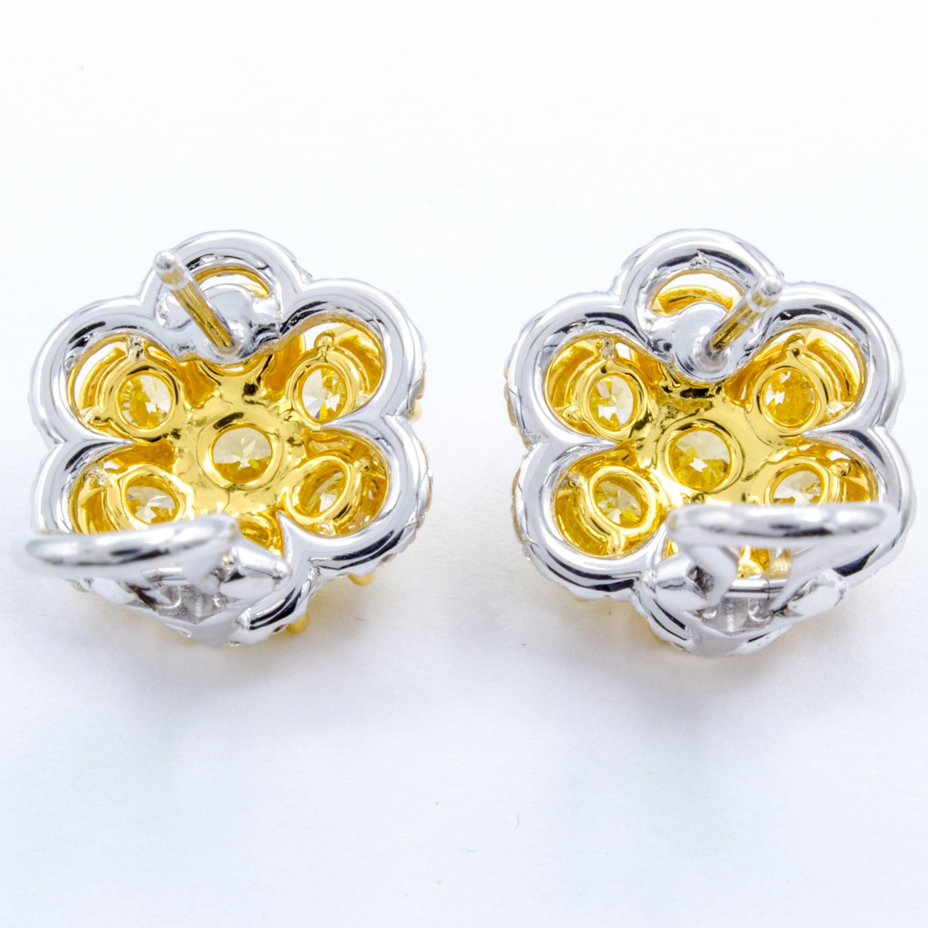 yellow flower stud earrings