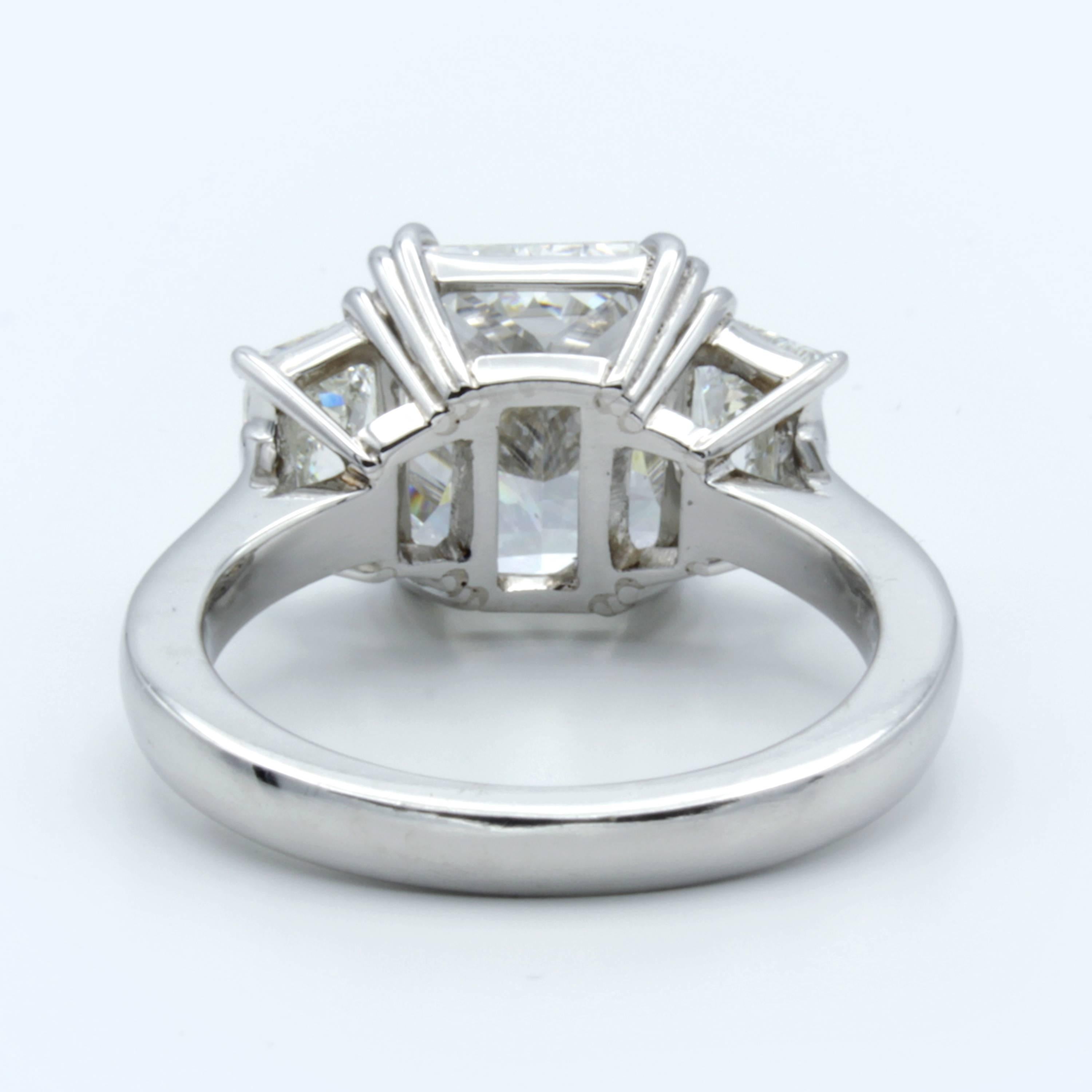 David Rosenberg 4.34 Carat Radiant Cut GIA Certified G/VS Platinum Diamond Ring 1