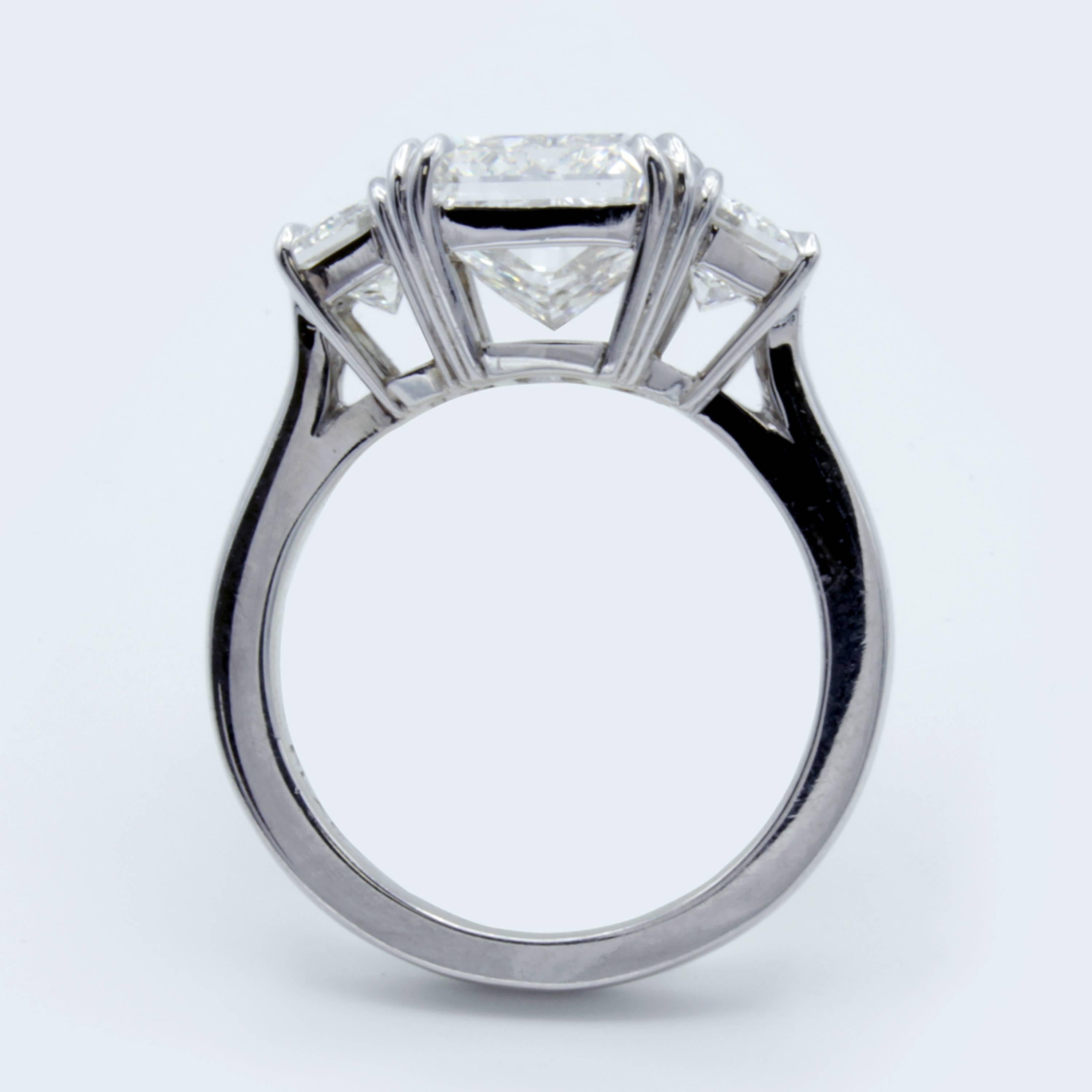 David Rosenberg 4.34 Carat Radiant Cut GIA Certified G/VS Platinum Diamond Ring 3