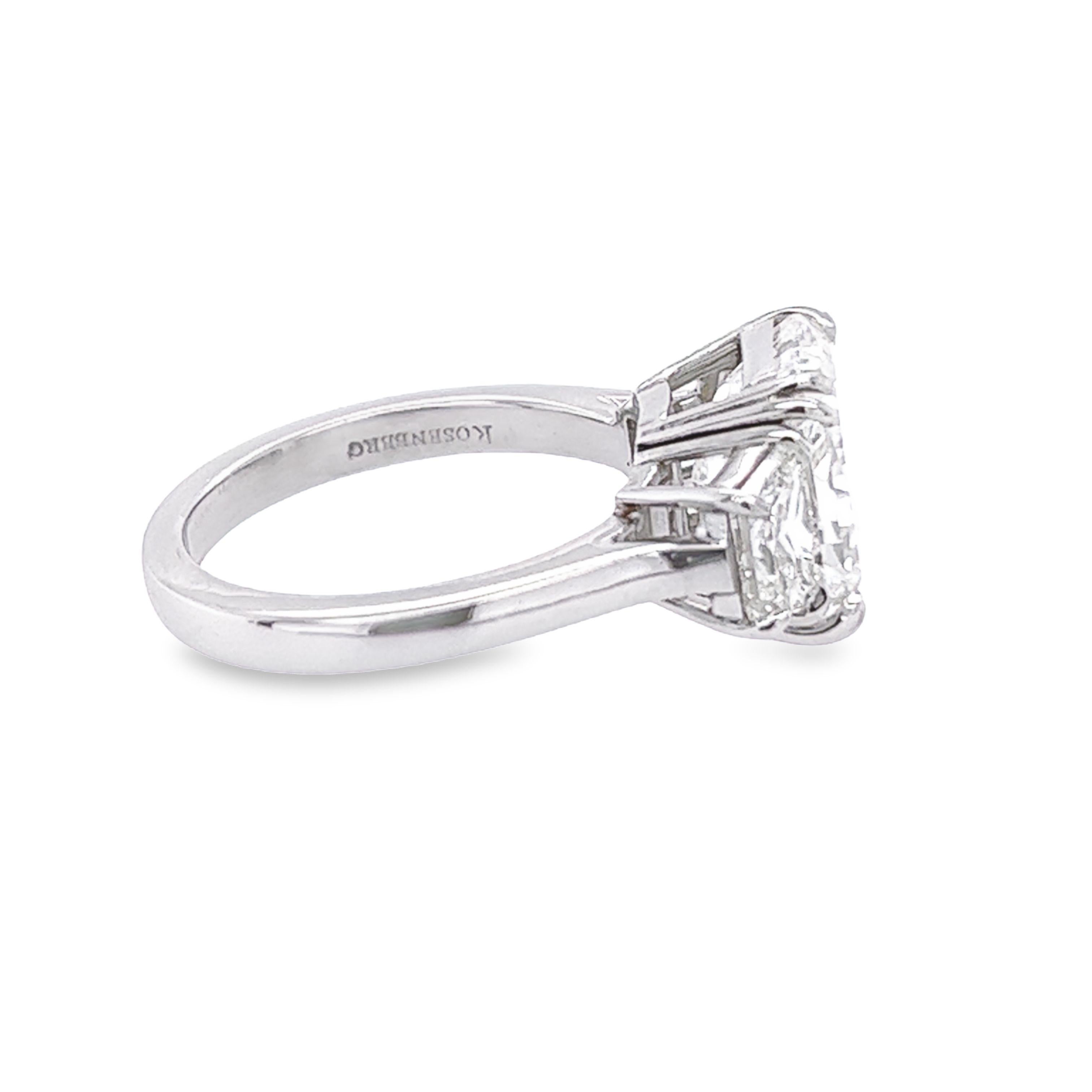 Modern David Rosenberg 4.34 Carat Radiant Cut GIA Platinum Diamond Engagement Ring For Sale