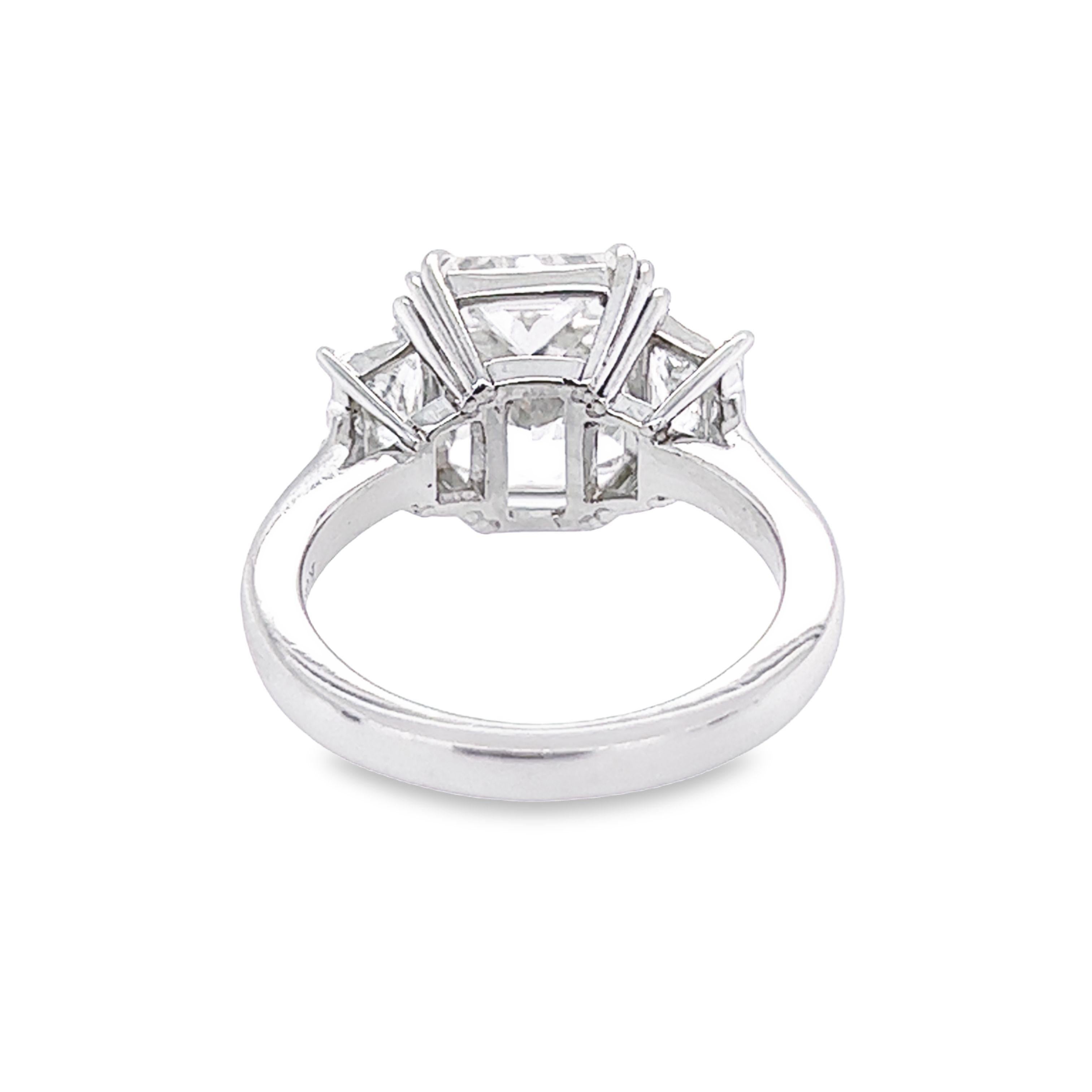 David Rosenberg 4.34 Carat Radiant Cut GIA Platinum Diamond Engagement Ring In New Condition For Sale In Boca Raton, FL