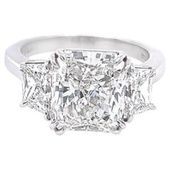 David Rosenberg 4.34 Carat Radiant Cut GIA Platinum Diamond Engagement Ring