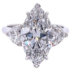 David Rosenberg 4.96 Carat Marquise D IF Type II B GIA Diamond Engagement Ring