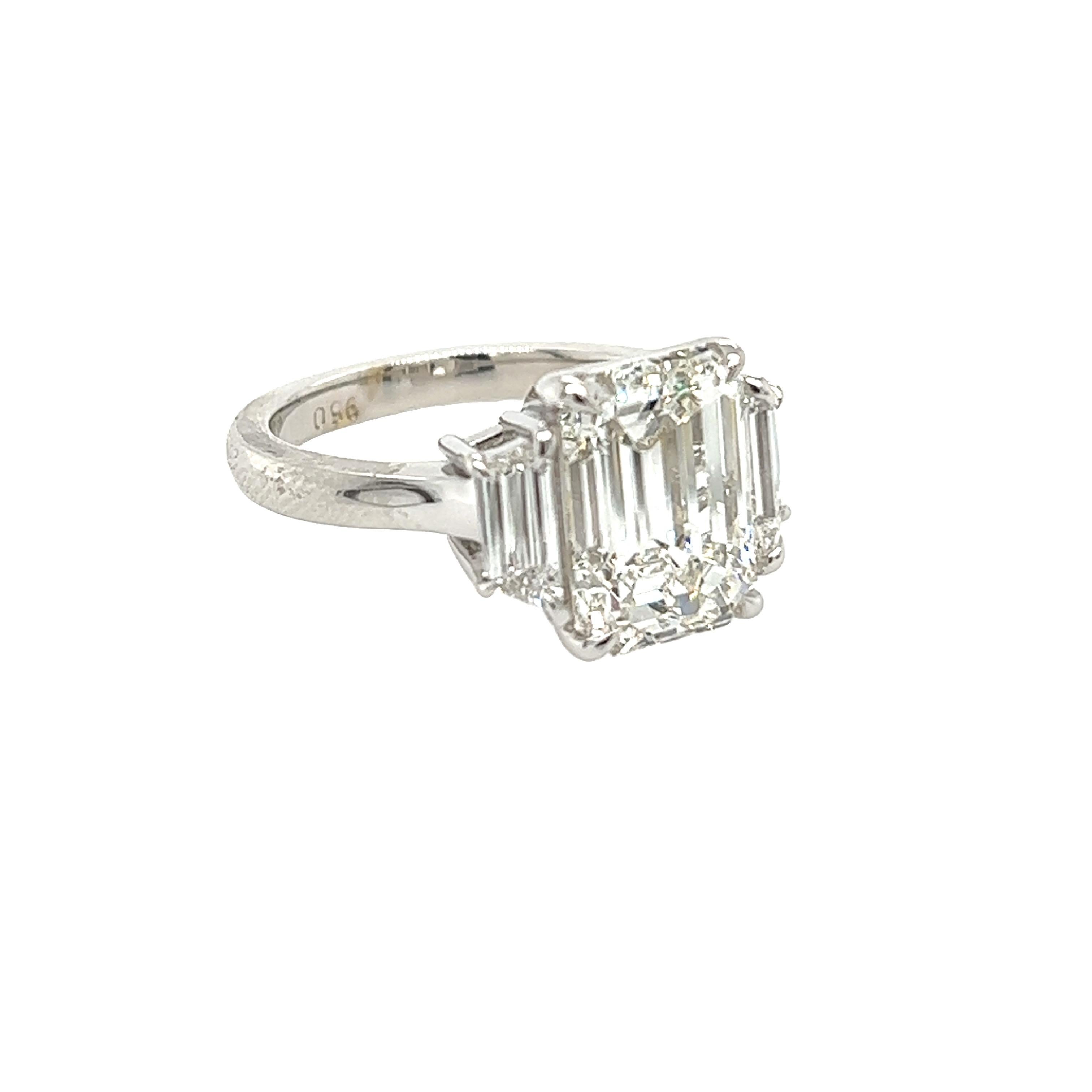 Modern David Rosenberg 5.01 Carat Emerald Cut G VS1 GIA Diamond Engagement Ring For Sale