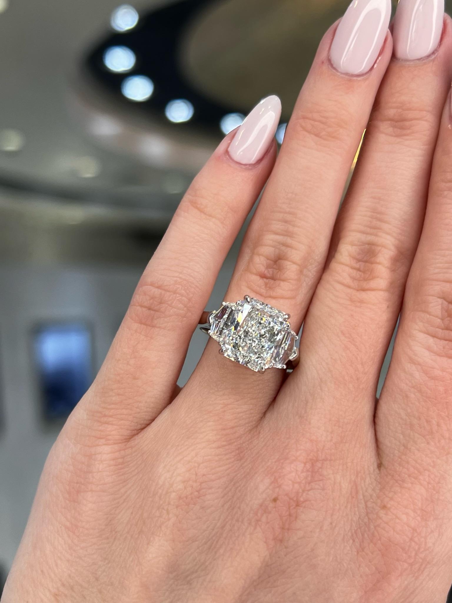 David Rosenberg Verlobungsring mit 5,01 Karat Diamant im Strahlenschliff F SI1 GIA im Angebot 6