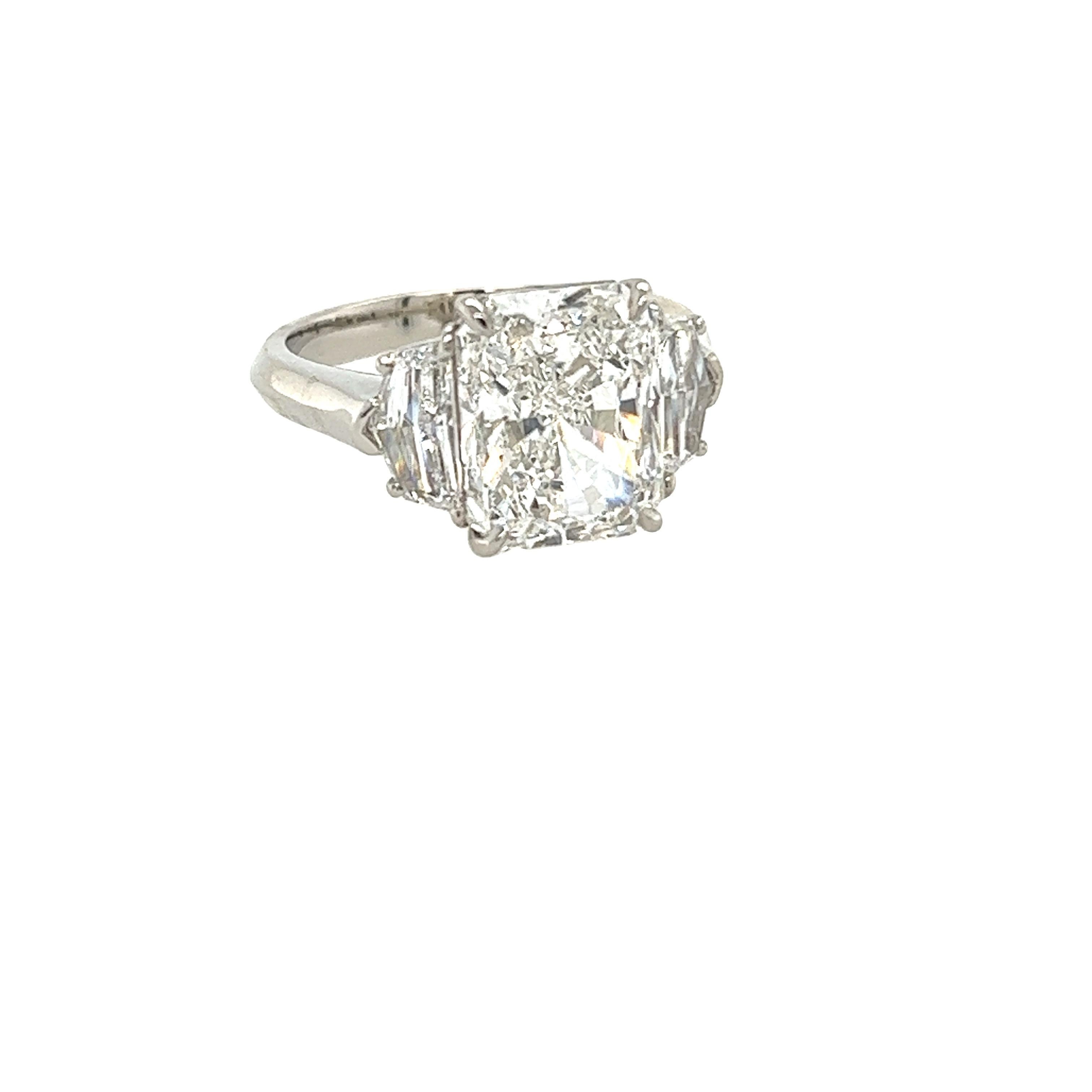 David Rosenberg Verlobungsring mit 5,01 Karat Diamant im Strahlenschliff F SI1 GIA (Moderne) im Angebot