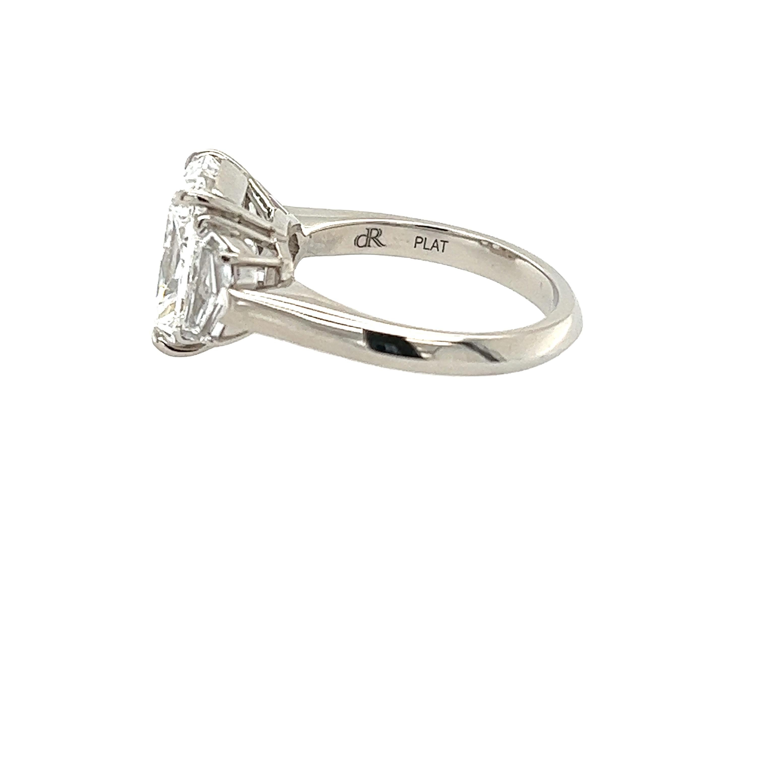 Modern David Rosenberg 5.01 Carat Radiant Cut F SI1 GIA Diamond Engagement Ring For Sale