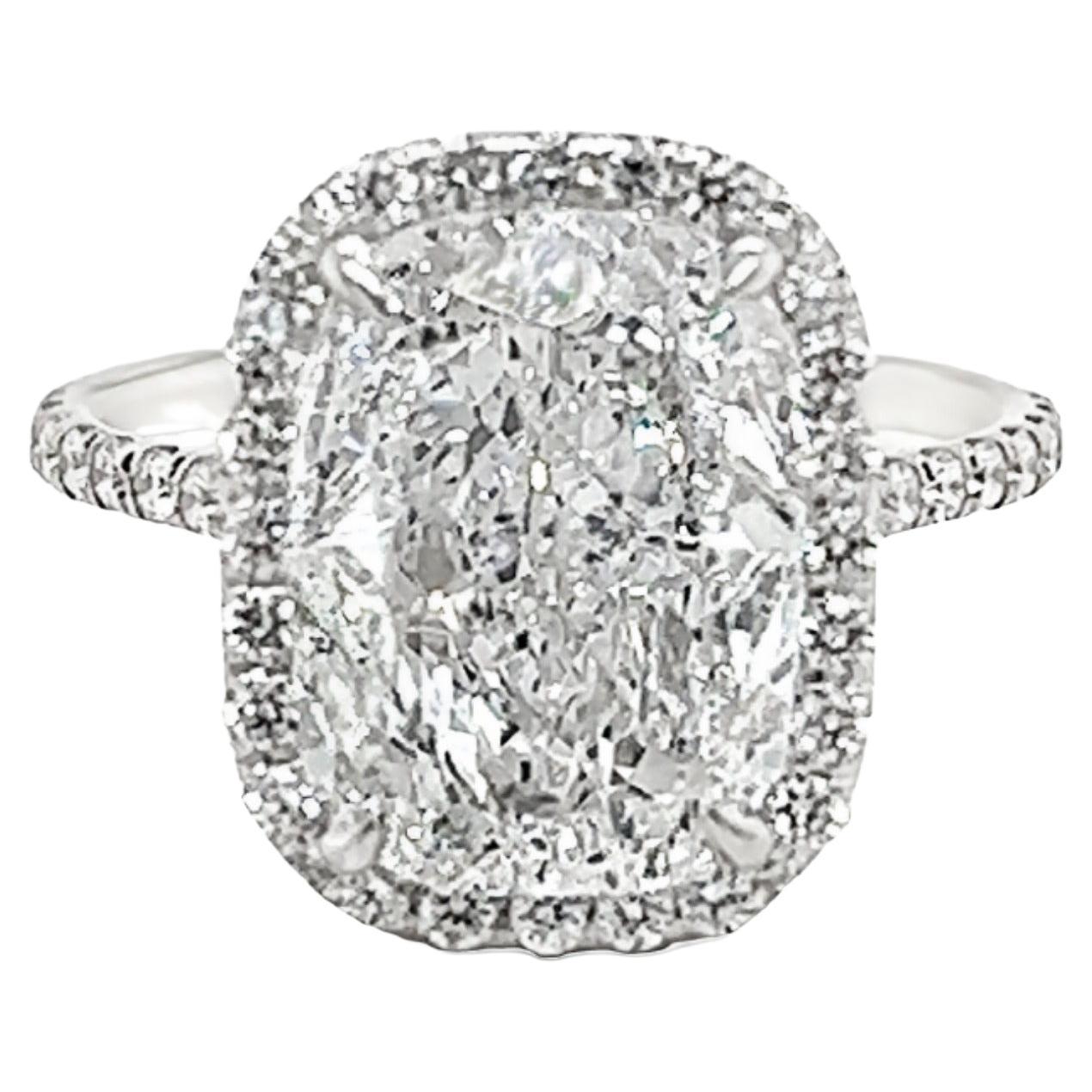 David Rosenberg 5.02 Carat Cushion Cut D/SI2 GIA Diamond Engagement Ring