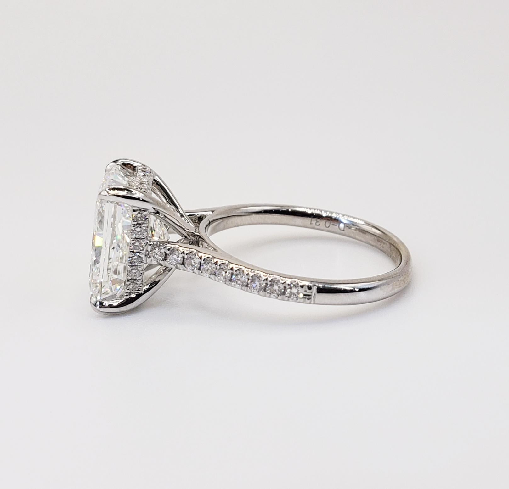 David Rosenberg 5.02 Carat Radiant Cut G/SI1 GIA Diamond Wedding Engagement Ring In New Condition In Boca Raton, FL