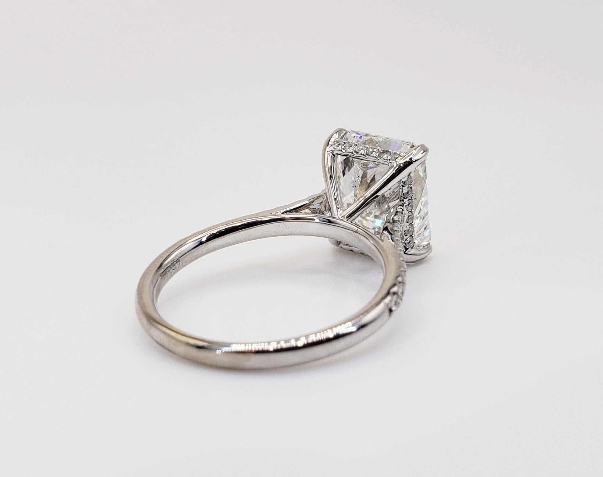 David Rosenberg 5.02 Carat Radiant Cut G/SI1 GIA Diamond Wedding Engagement Ring 1