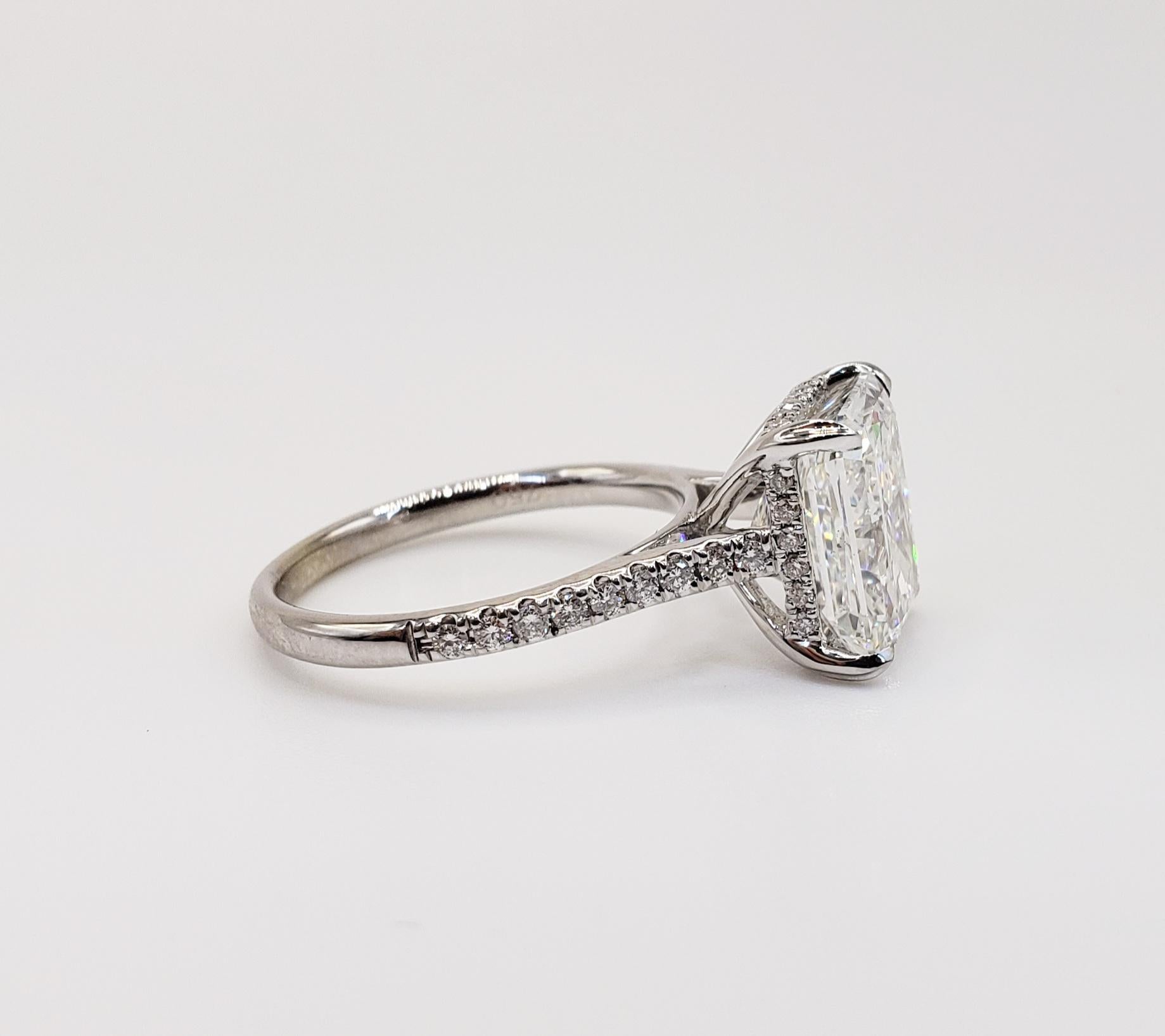 David Rosenberg 5.02 Carat Radiant Cut G/SI1 GIA Diamond Wedding Engagement Ring 2