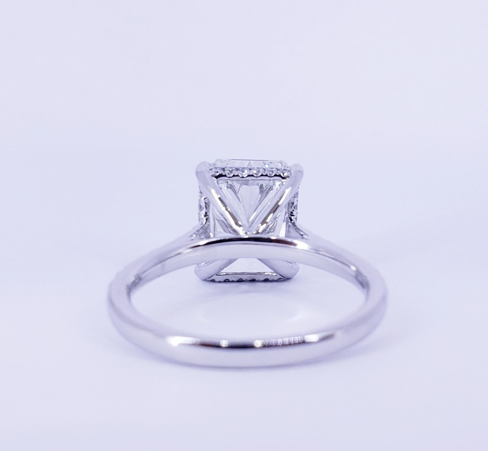 Verlobungsring mit 5,02 Karat GIA-Diamant im Strahlenschliff von David Rosenberg Damen im Angebot