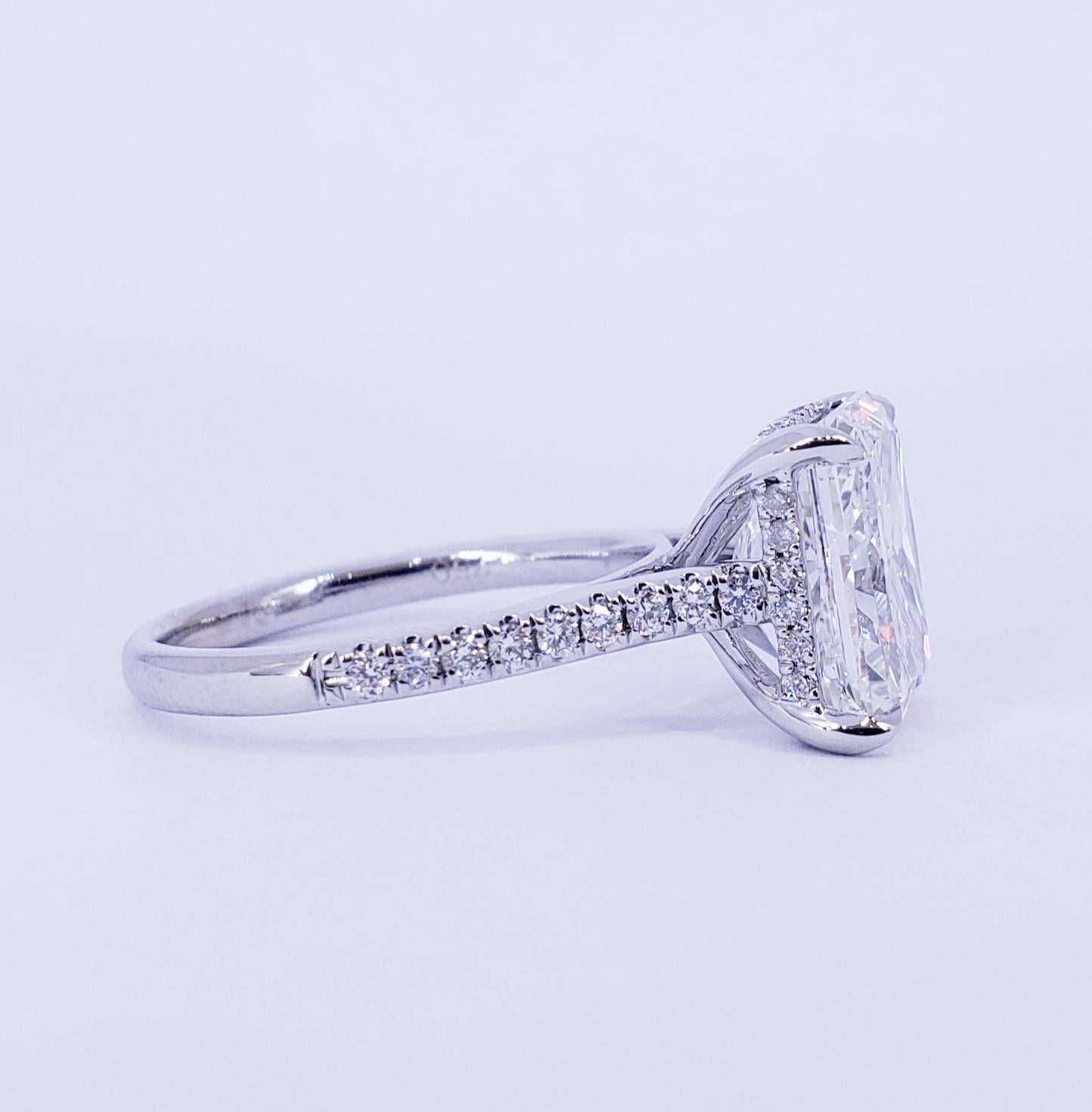 David Rosenberg 5.02 Carat Radiant Cut GIA Diamond Wedding Engagement Ring In New Condition For Sale In Boca Raton, FL
