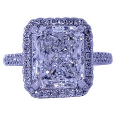 David Rosenberg 5.03 Carat Radiant E/SI2 Cut GIA Diamond Wedding Engagement Ring
