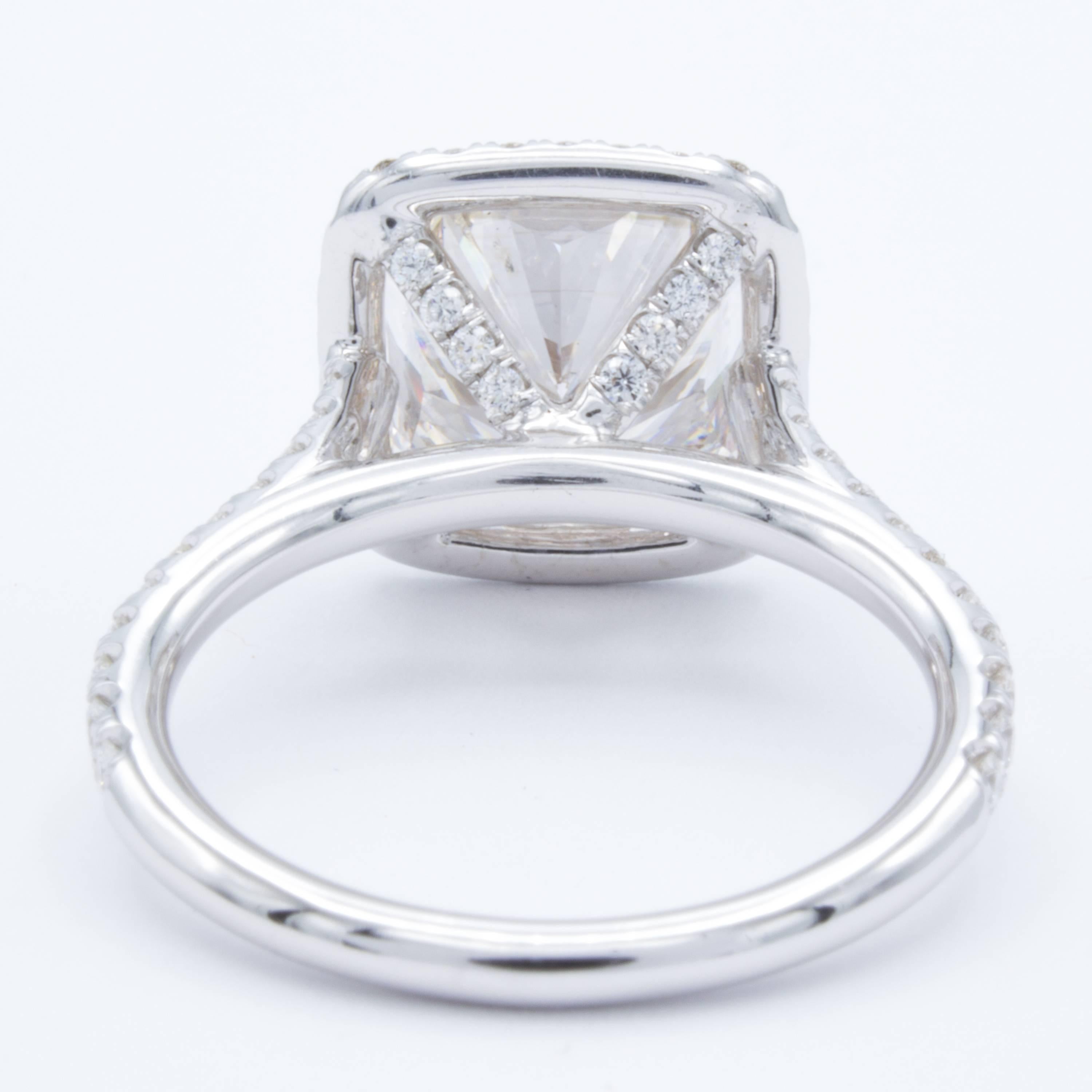 Radiant Cut David Rosenberg 5.17 Carat Radiant GIA J/VS2 18 Karat White Gold Diamond Ring