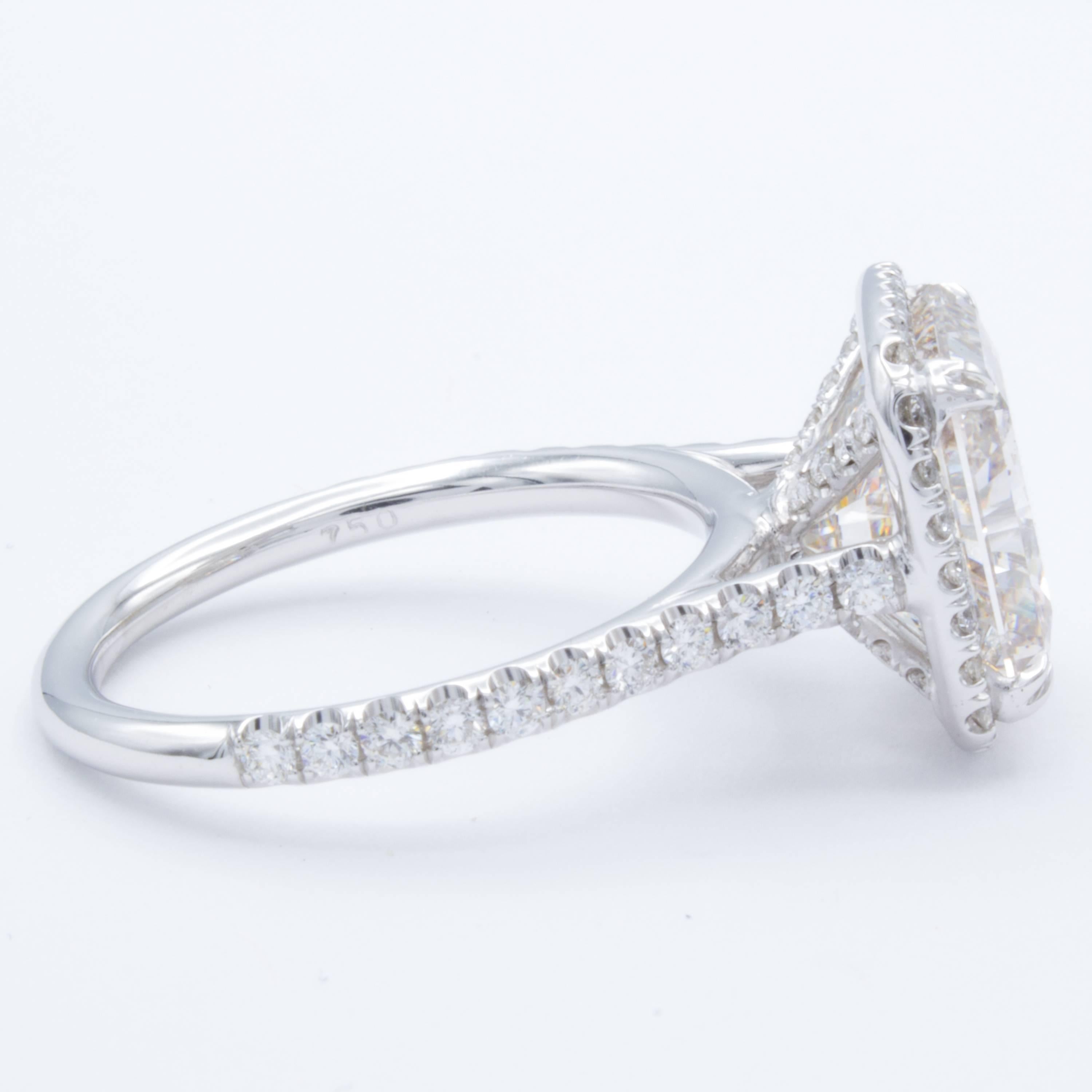 David Rosenberg 5.17 Carat Radiant GIA J/VS2 18 Karat White Gold Diamond Ring In New Condition In Boca Raton, FL