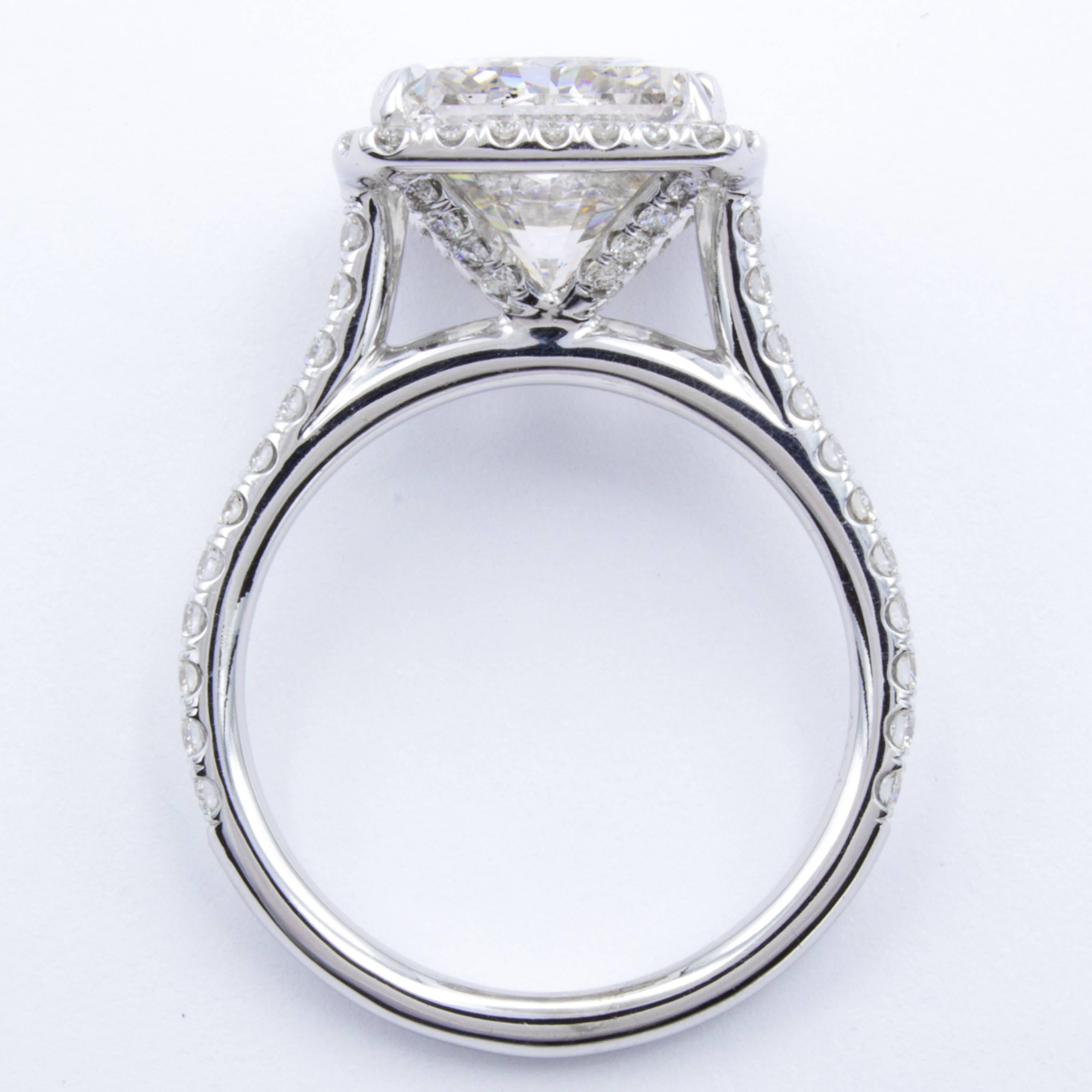 David Rosenberg 5.17 Carat Radiant GIA J/VS2 18 Karat White Gold Diamond Ring 1