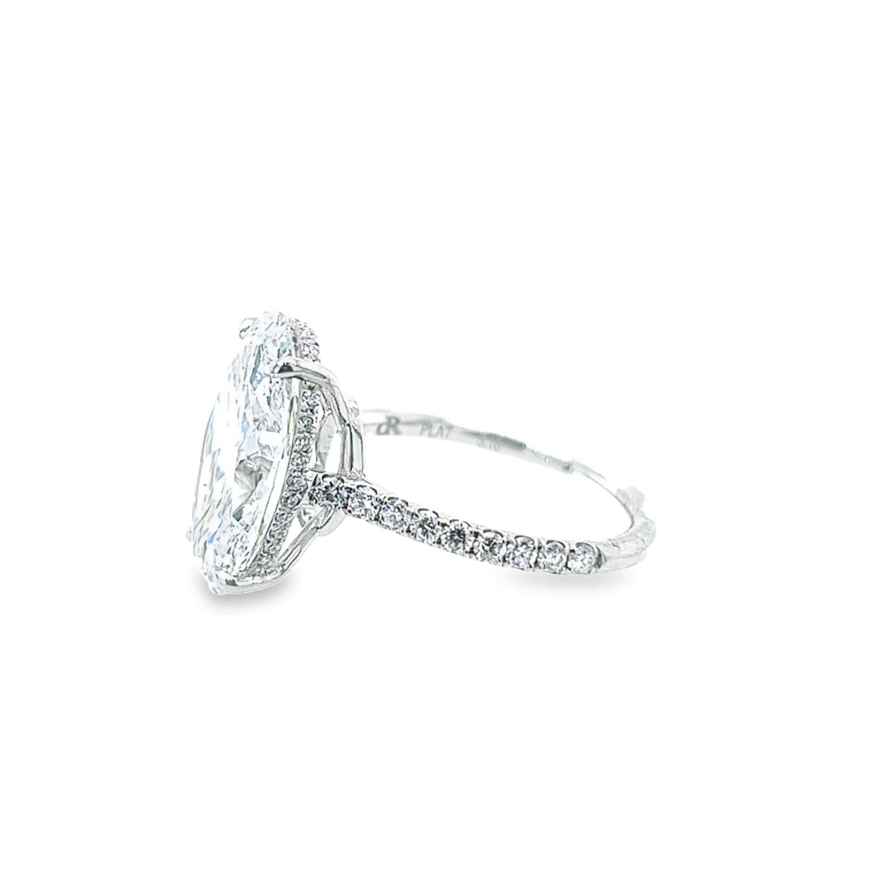 Verlobungsring mit 5,18 Karat ovalem D/SI2 GIA Diamant von David Rosenberg im Zustand „Neu“ im Angebot in Boca Raton, FL