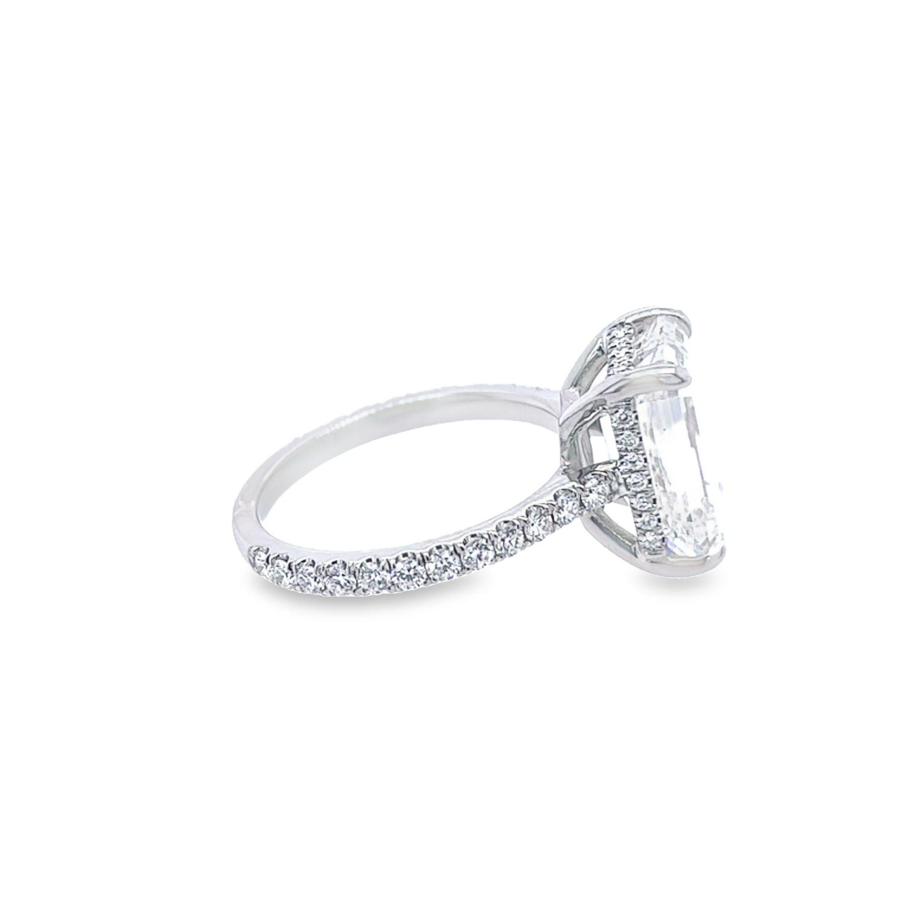 Women's David Rosenberg 5.41 Carat Emerald Cut GIA Diamond Engagement Ring
