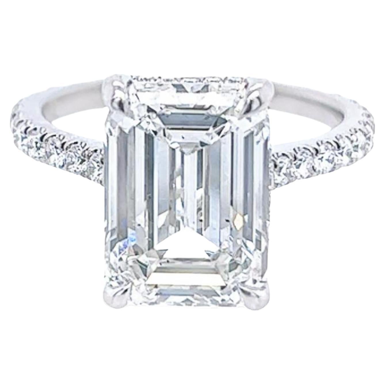 David Rosenberg 5.41 Carat Emerald Cut GIA Diamond Engagement Ring