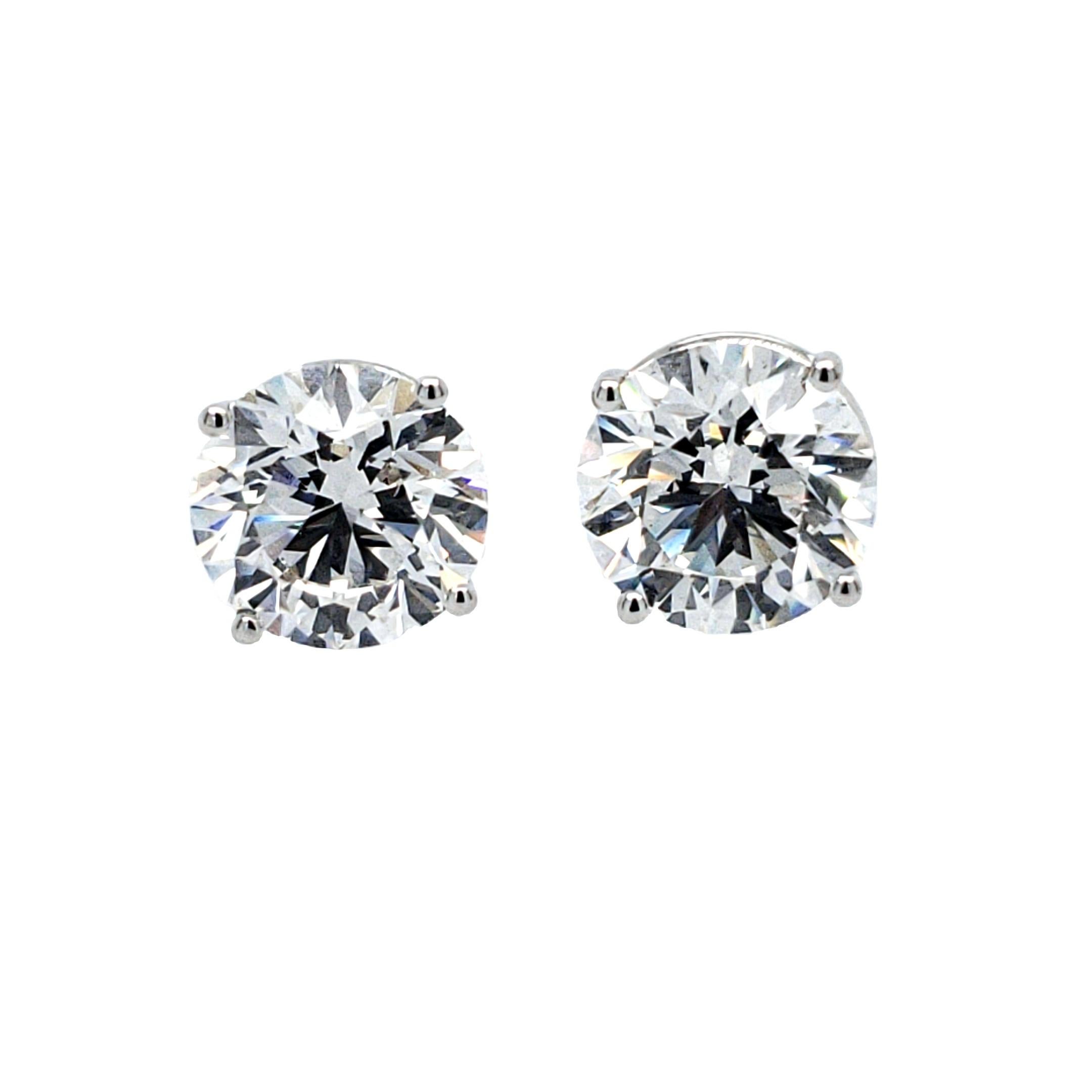 Rosenberg Diamonds & Co. 5.42 total carat weight F color VS2 clarity triple excellent GIA Certified is the perfect pair of diamond studs. We have a large selection of GIA Certified studs from 2 carat total weight to 20 carat total weight. 

Love