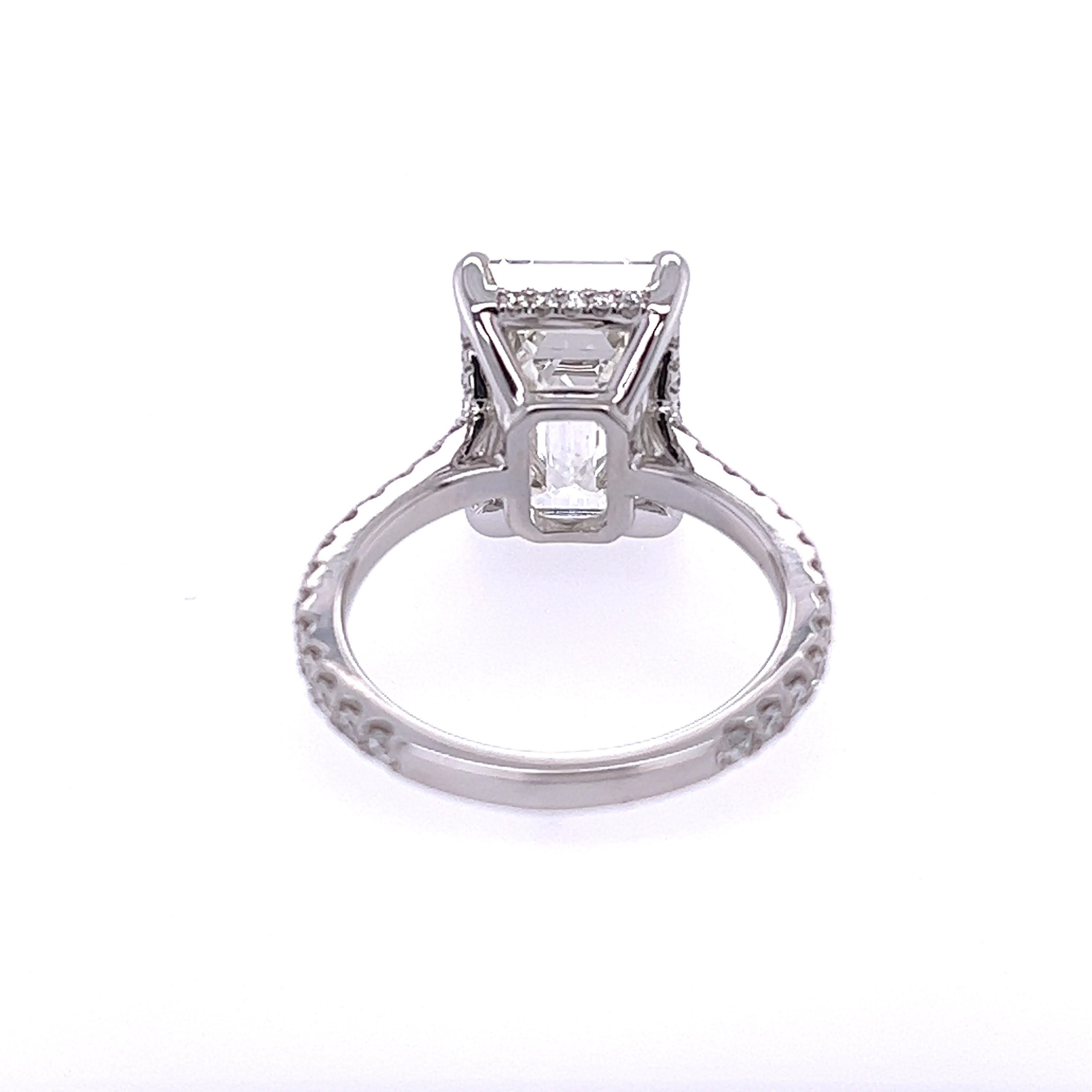 David Rosenberg 6.02 Carat Emerald Cut I VS1 GIA Diamond Engagement Ring In New Condition In Boca Raton, FL